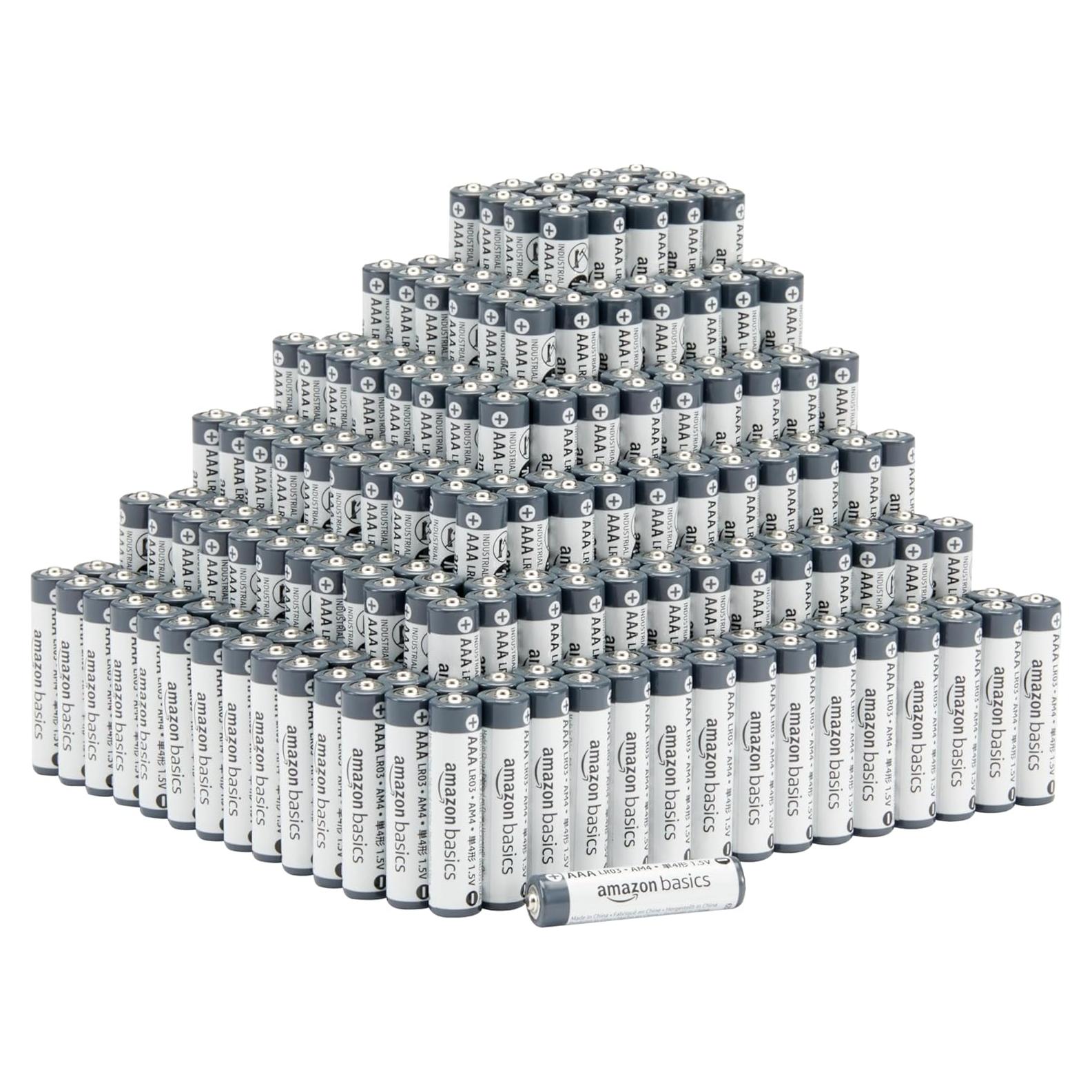 Baterías Alcalinas AAA Amazon Basics 300 Pack 1.5V 5 Años