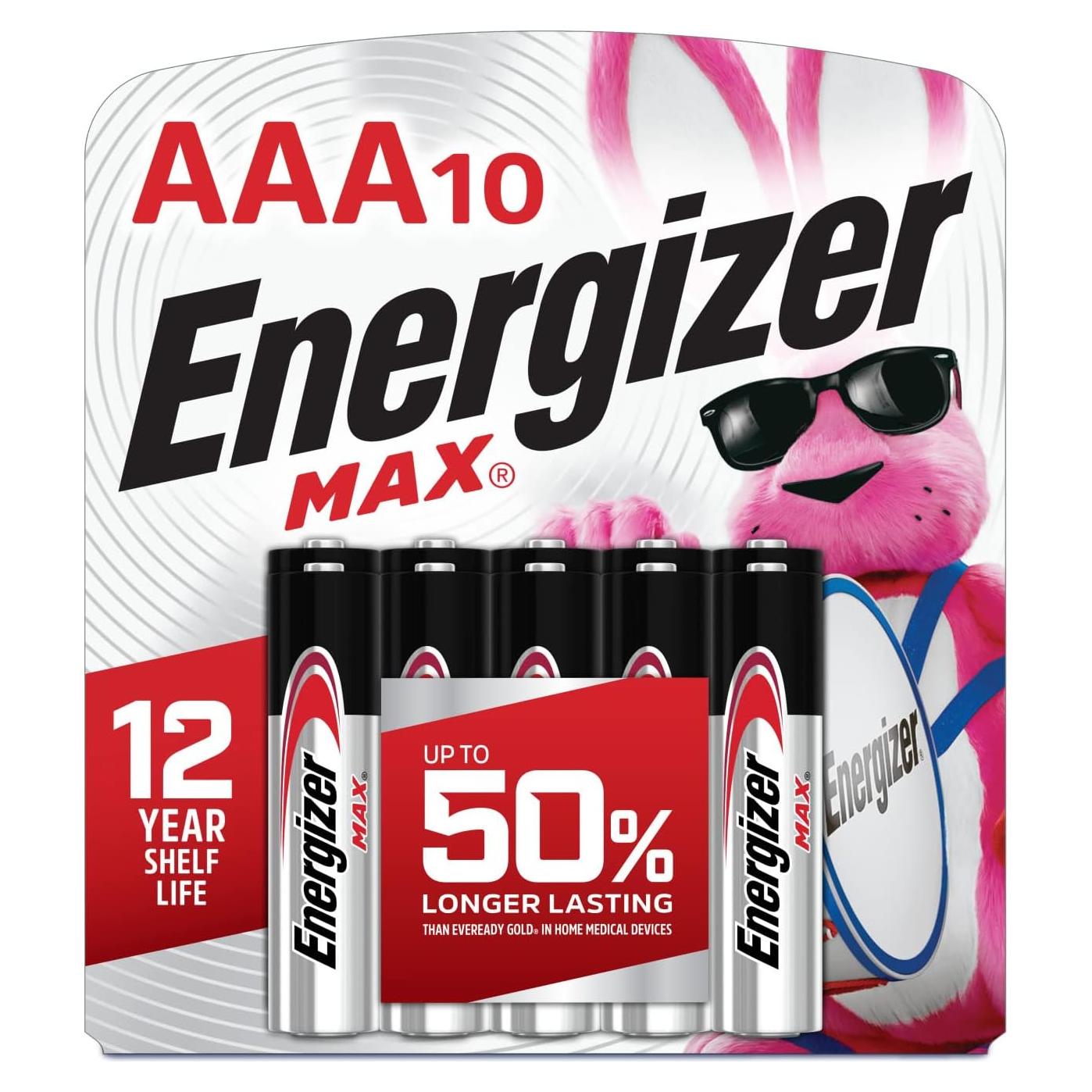 Baterías Alcalinas Energizer MAX AAA - Paquete de 10 Unidades