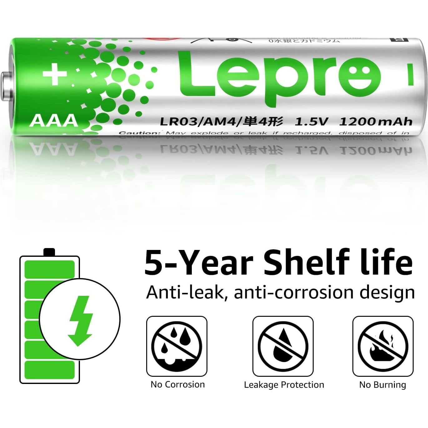 Baterías AAA Lepro Paquete de 24 - Alcalinas 1200mAh
