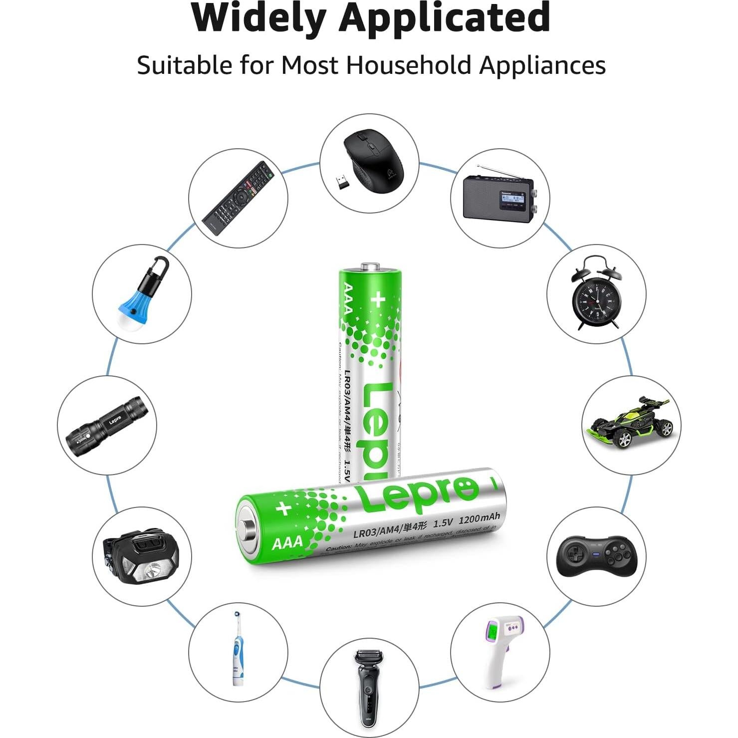 Baterías AAA Lepro Paquete de 24 - Alcalinas 1200mAh