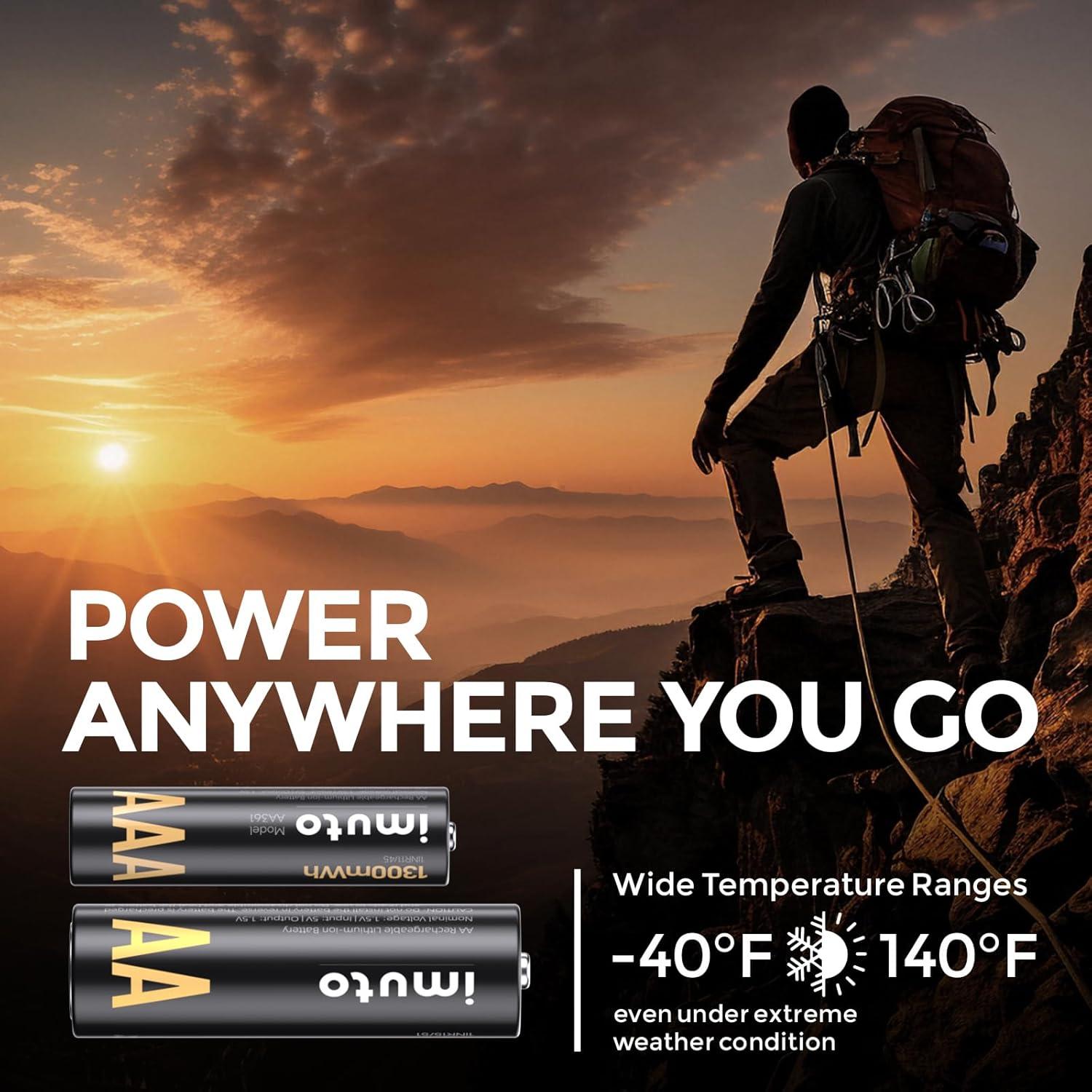 Baterías Recargables imuto 4 AA + 4 AAA con Cargador 1.5V