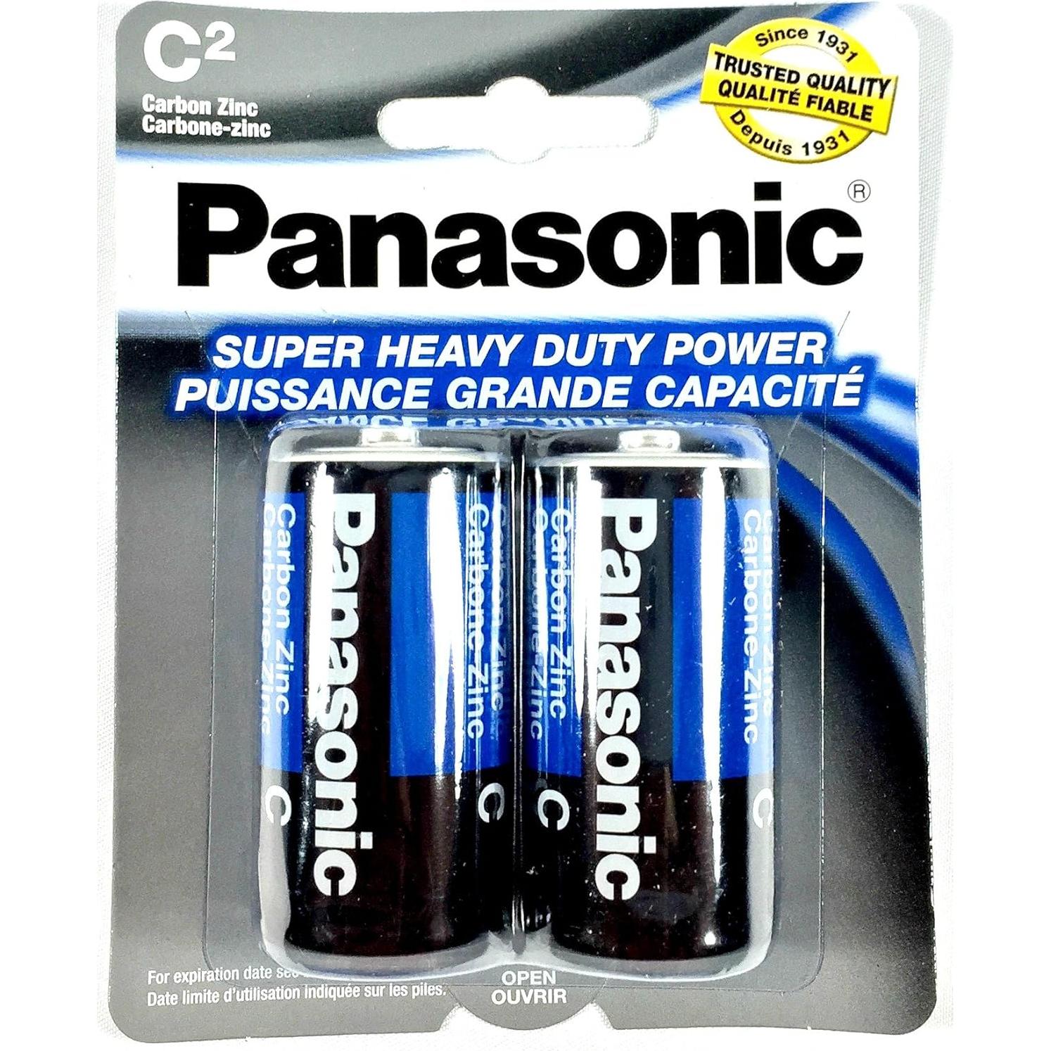Baterías C Panasonic Super Heavy Duty Zinc Carbon 4 Pzas
