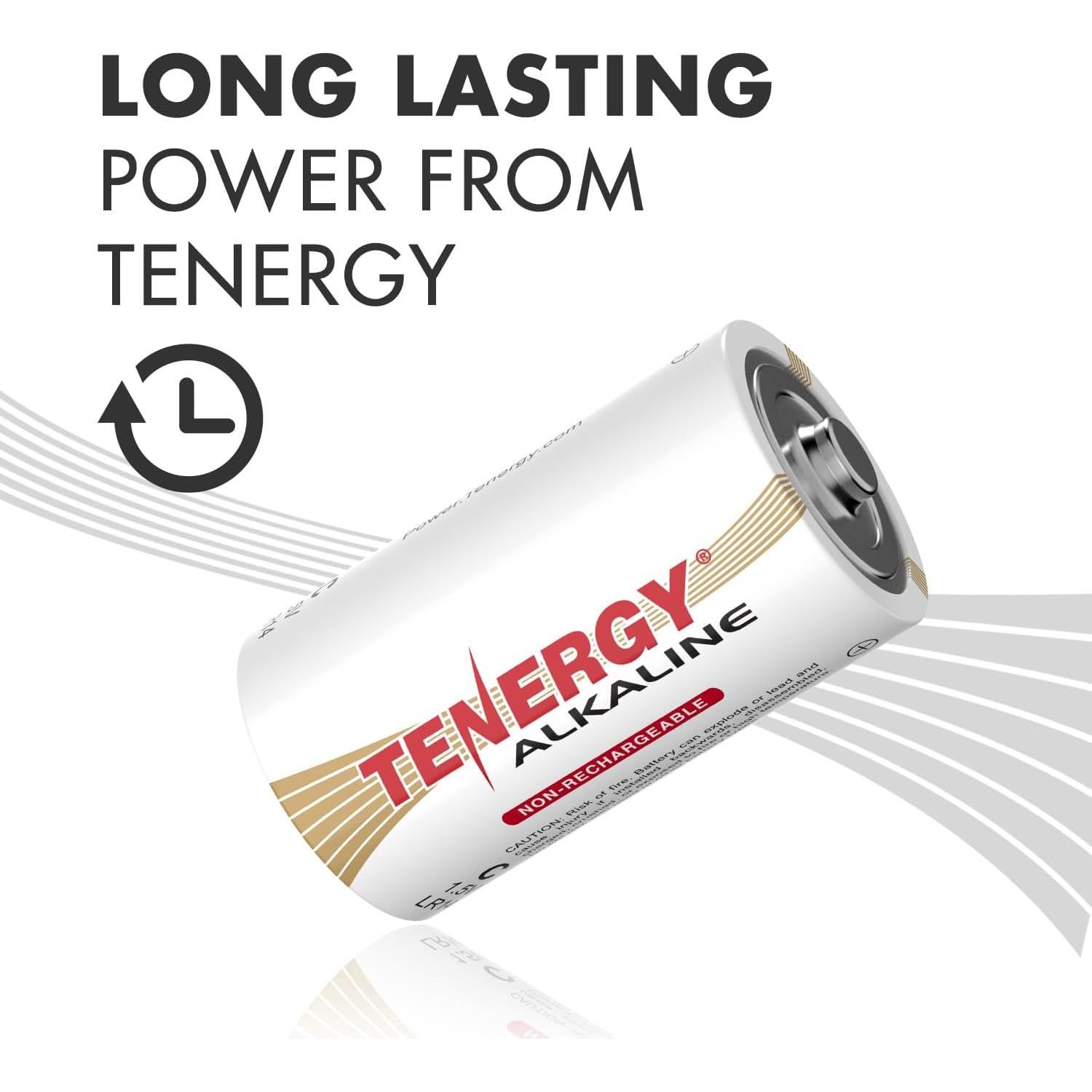 Baterías Alcalinas C Tenergy 1.5V Paquete de 12 Unidades