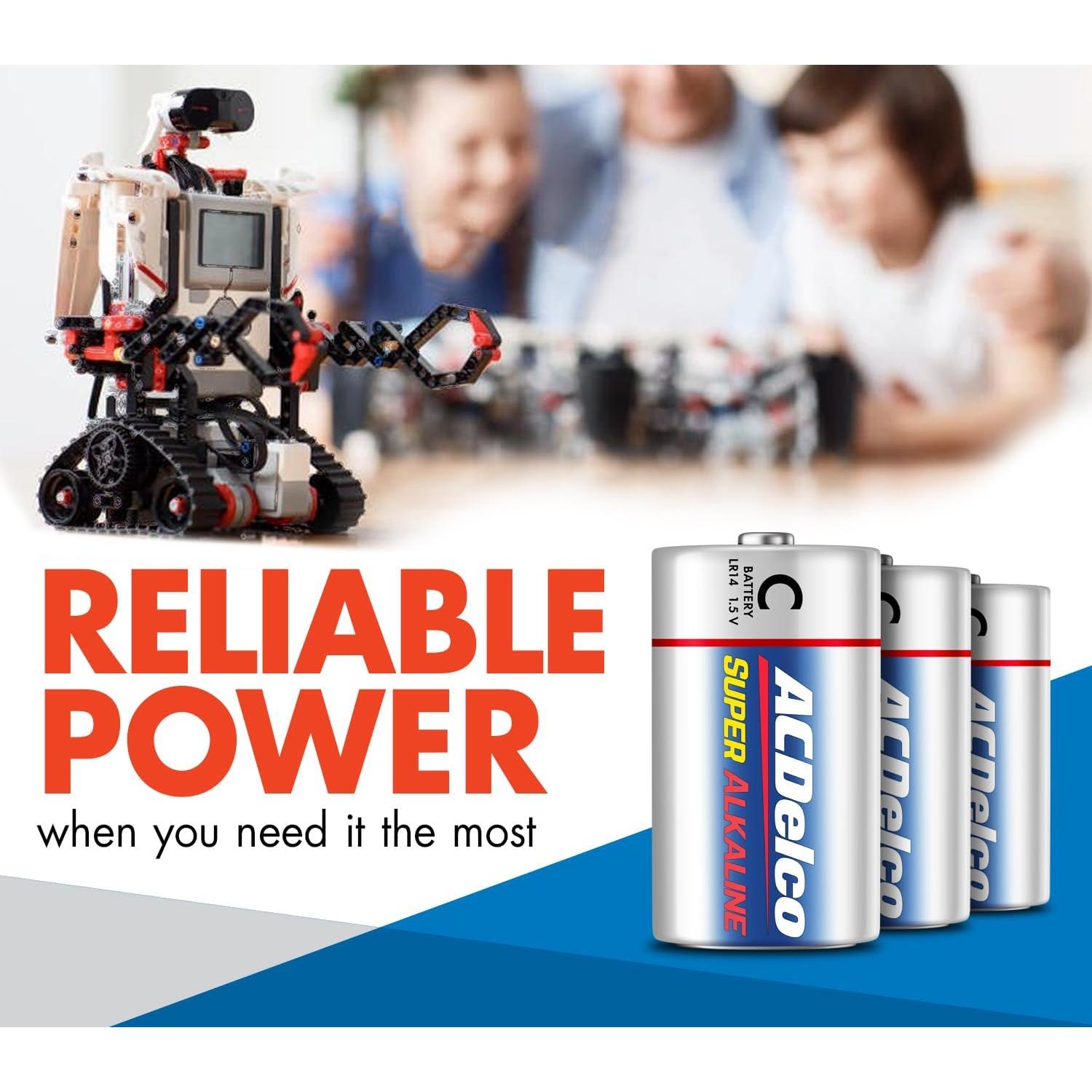 Baterías Alcalinas C ACDelco 8 Unidades 1.5V Super Potente