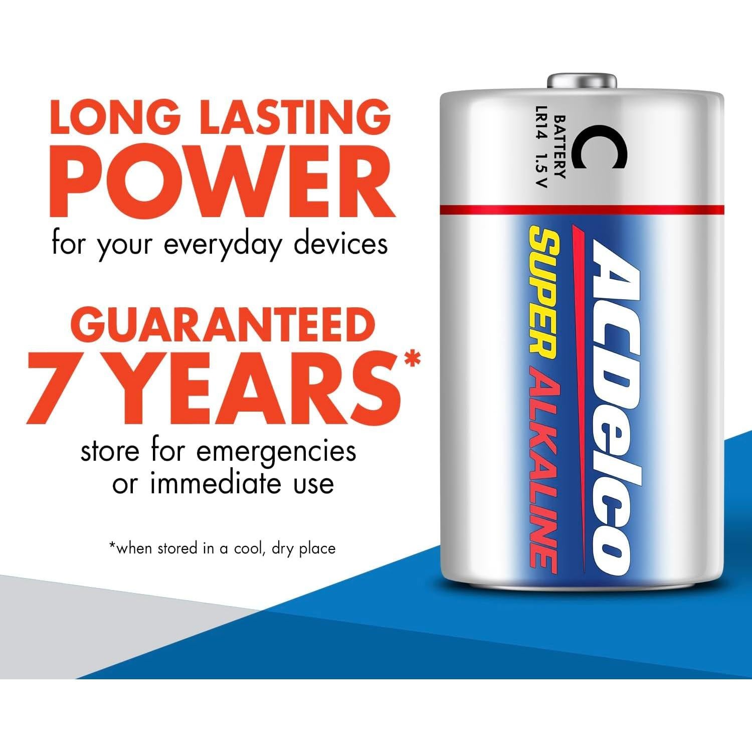 Baterías Alcalinas C ACDelco 8 Unidades 1.5V Super Potente