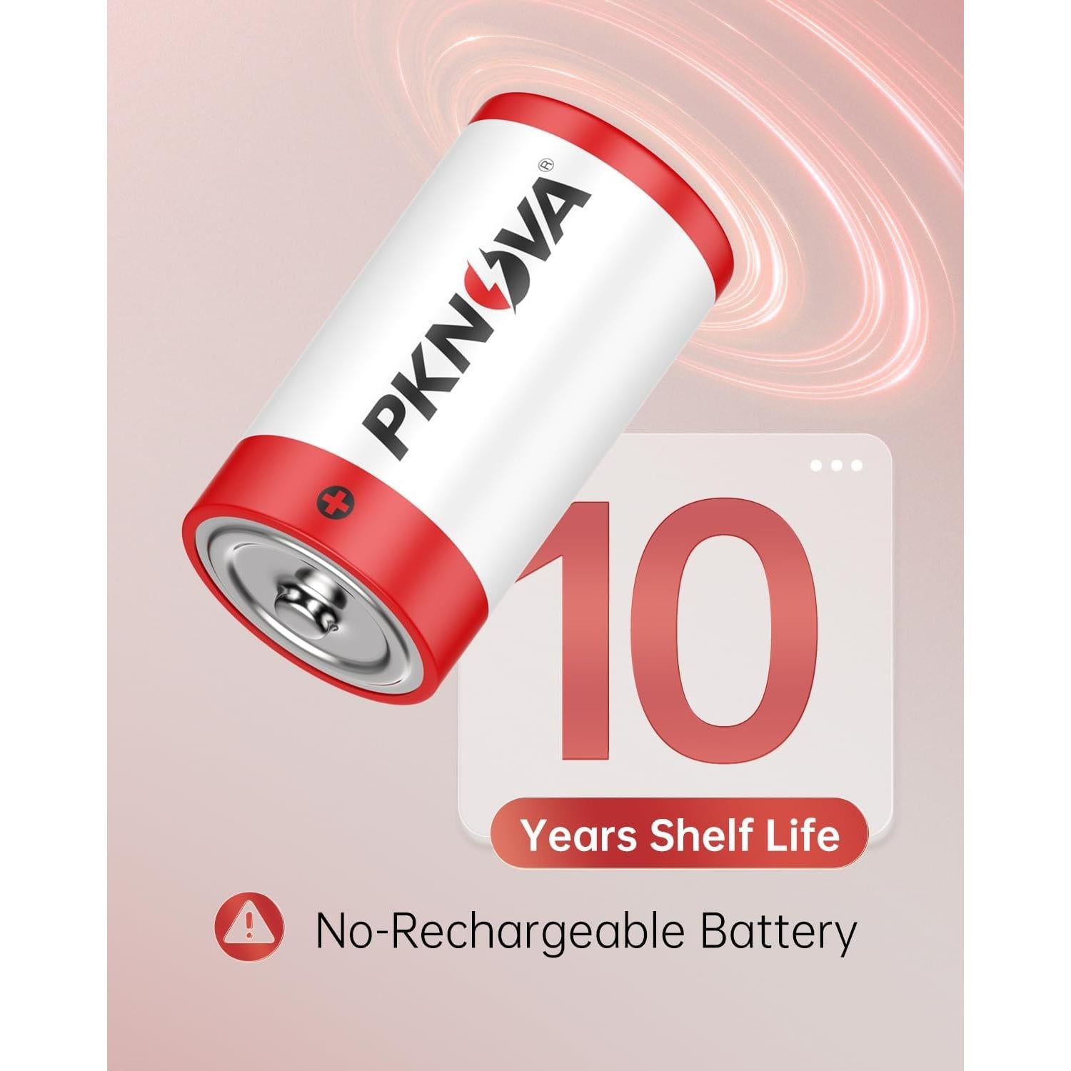 Paquete de 4 Baterías Alcalinas C PKNOVA 1.5V LR14 Duraderas