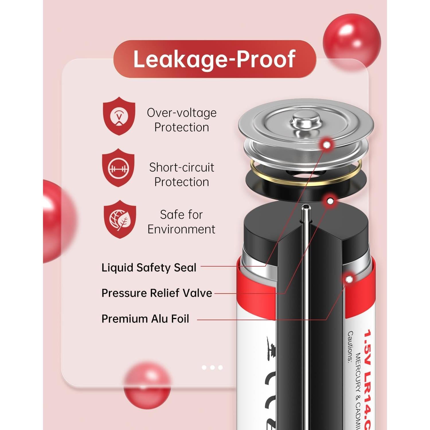 Paquete de 4 Baterías Alcalinas C PKNOVA 1.5V LR14 Duraderas