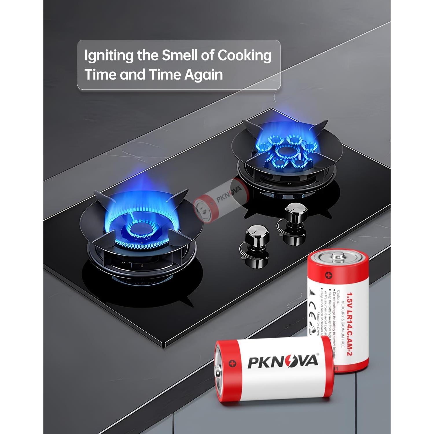 Paquete de 4 Baterías Alcalinas C PKNOVA 1.5V LR14 Duraderas