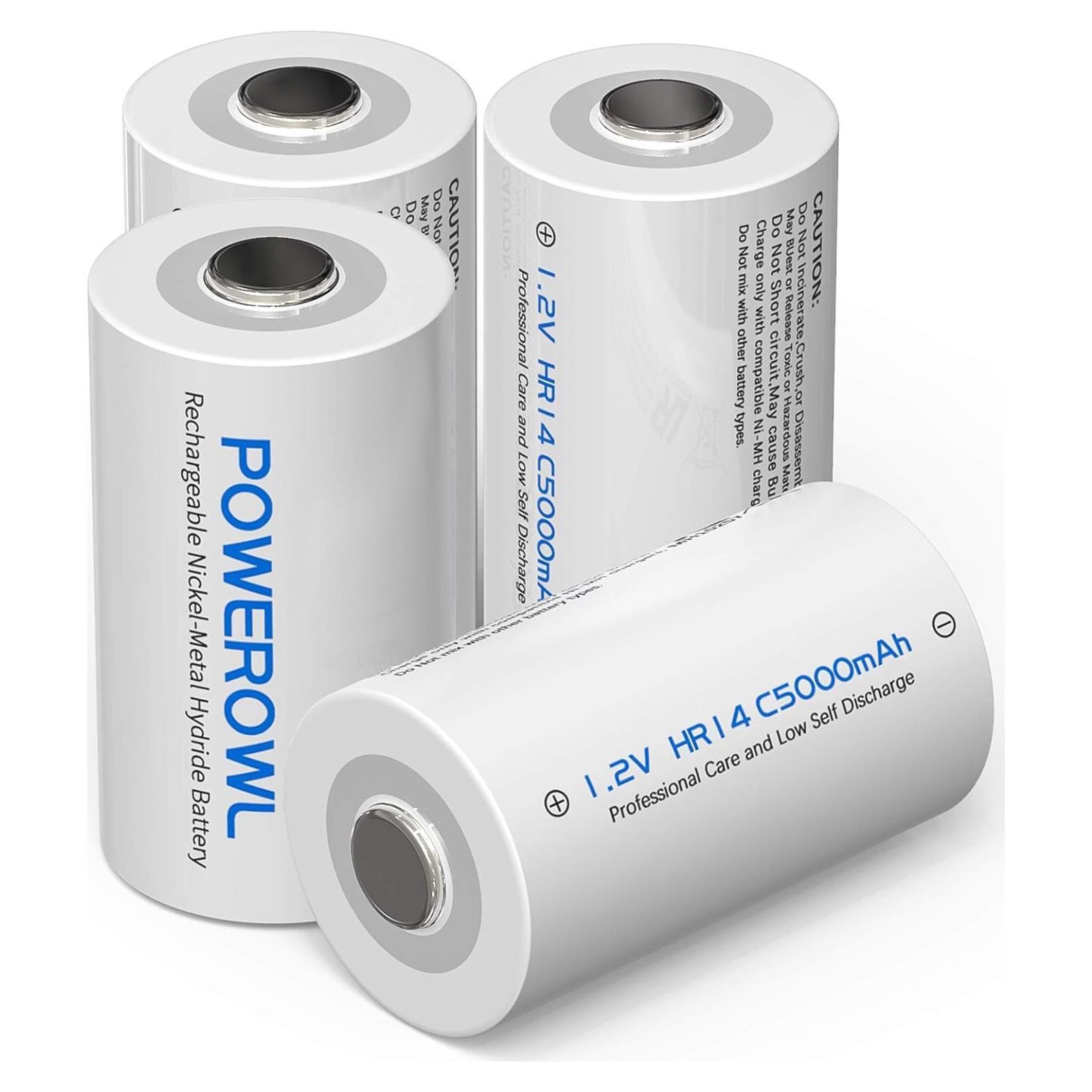 Baterías recargables C POWEROWL 5000mAh NiMH - 4 unidades