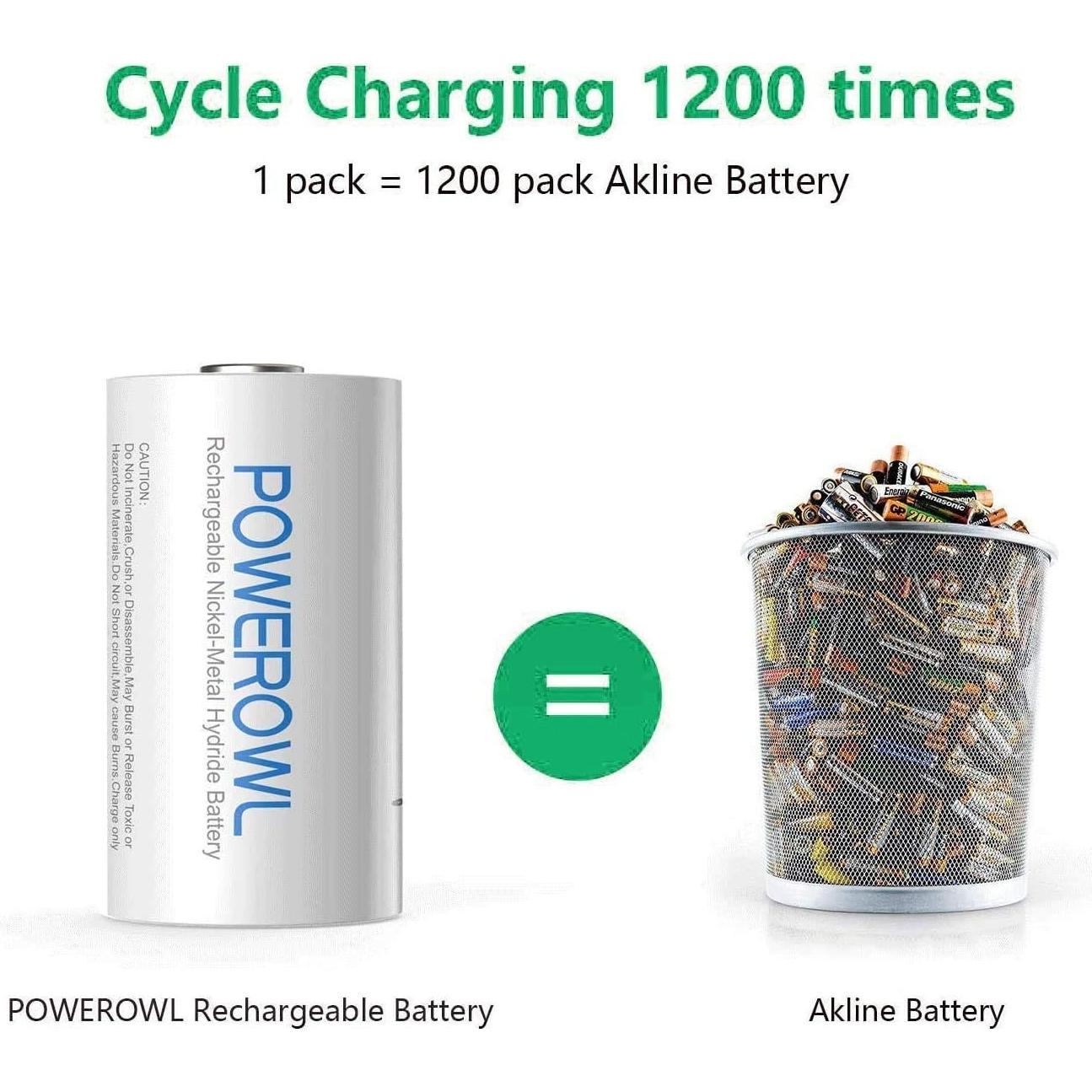 Baterías recargables C POWEROWL 5000mAh NiMH - 4 unidades