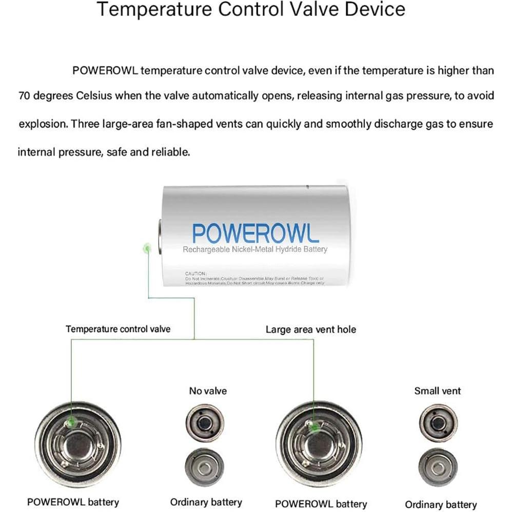 Baterías recargables C POWEROWL 5000mAh NiMH - 4 unidades