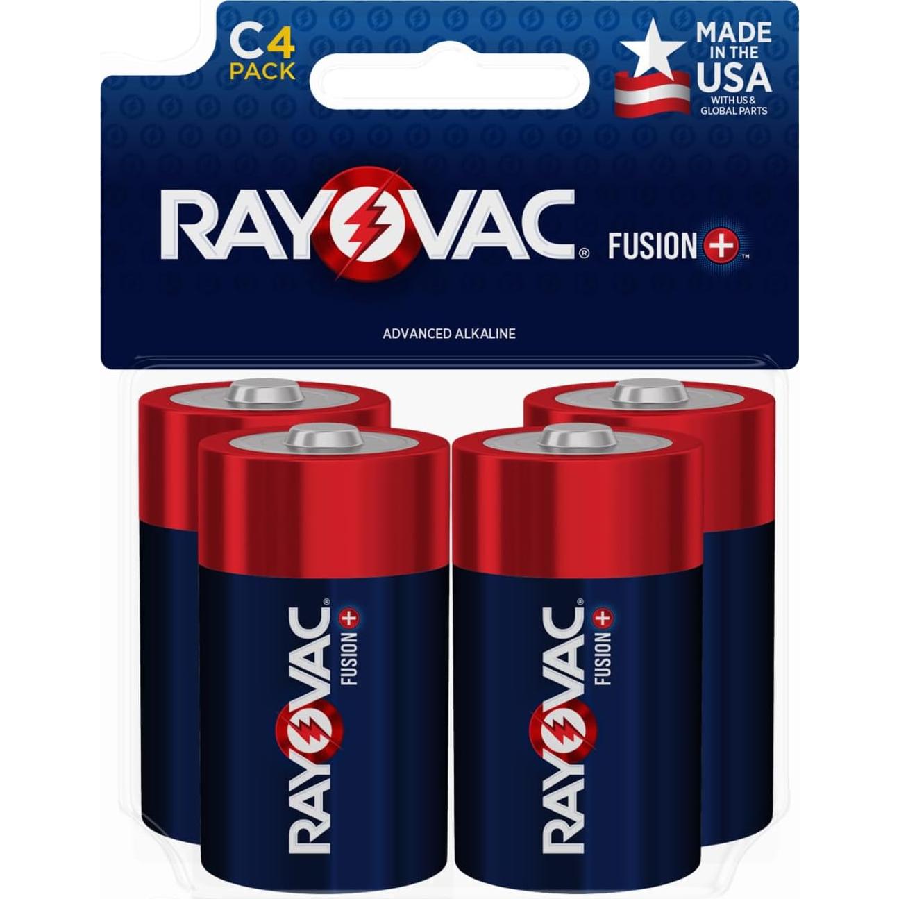 Baterías C Rayovac Fusion 4 unidades alcalinas de alto rendimiento