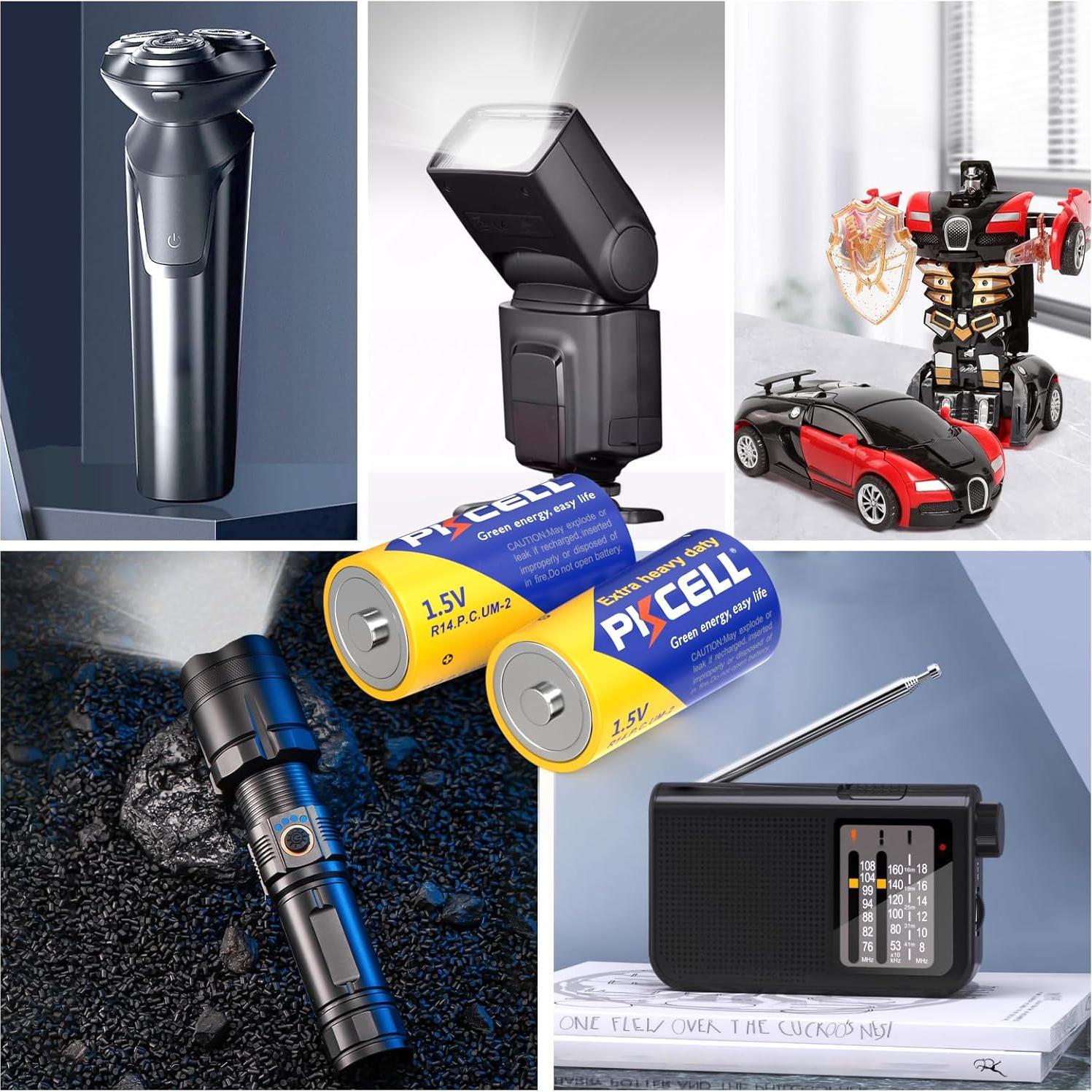 Baterías C PKCELL 12 Piezas 1.5V Carbono Zinc