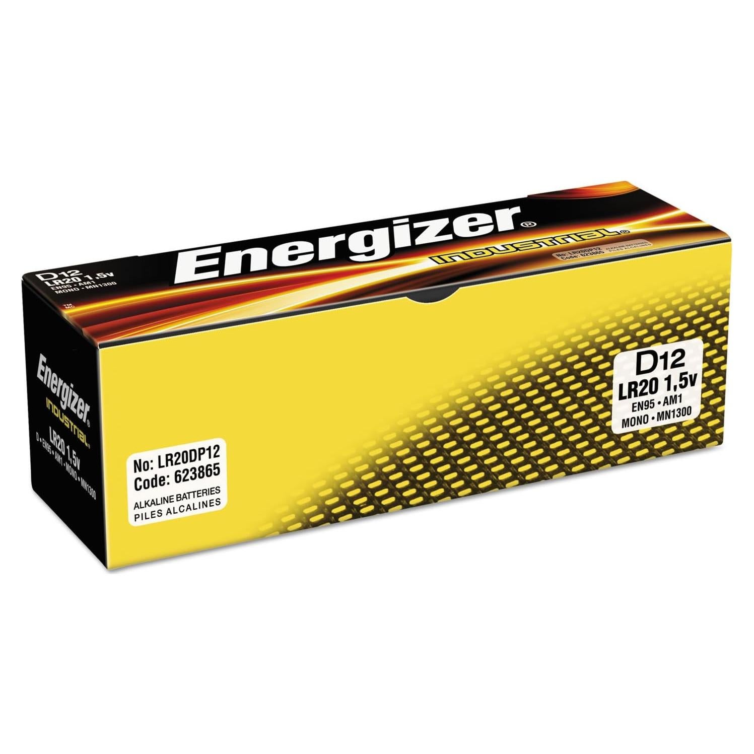 Baterías Alcalinas Energizer Industrial EN95 D - 24 Unidades