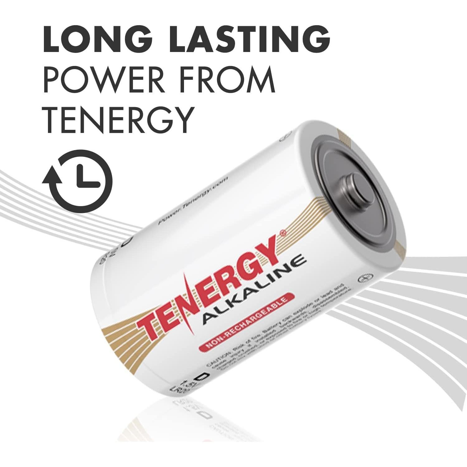 Baterías Alcalinas D Tenergy 1.5V - Paquete de 12 Unidades