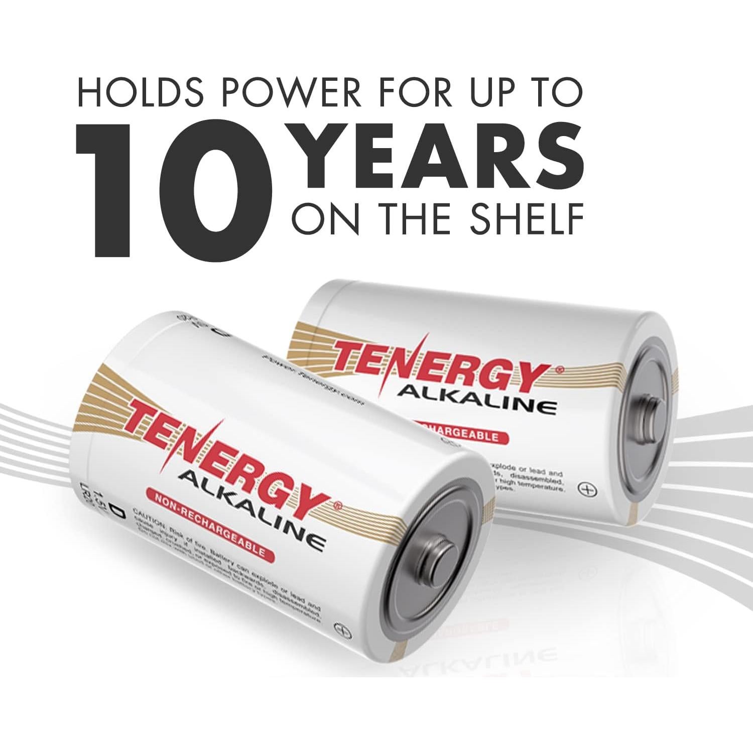 Baterías Alcalinas D Tenergy 1.5V - Paquete de 12 Unidades