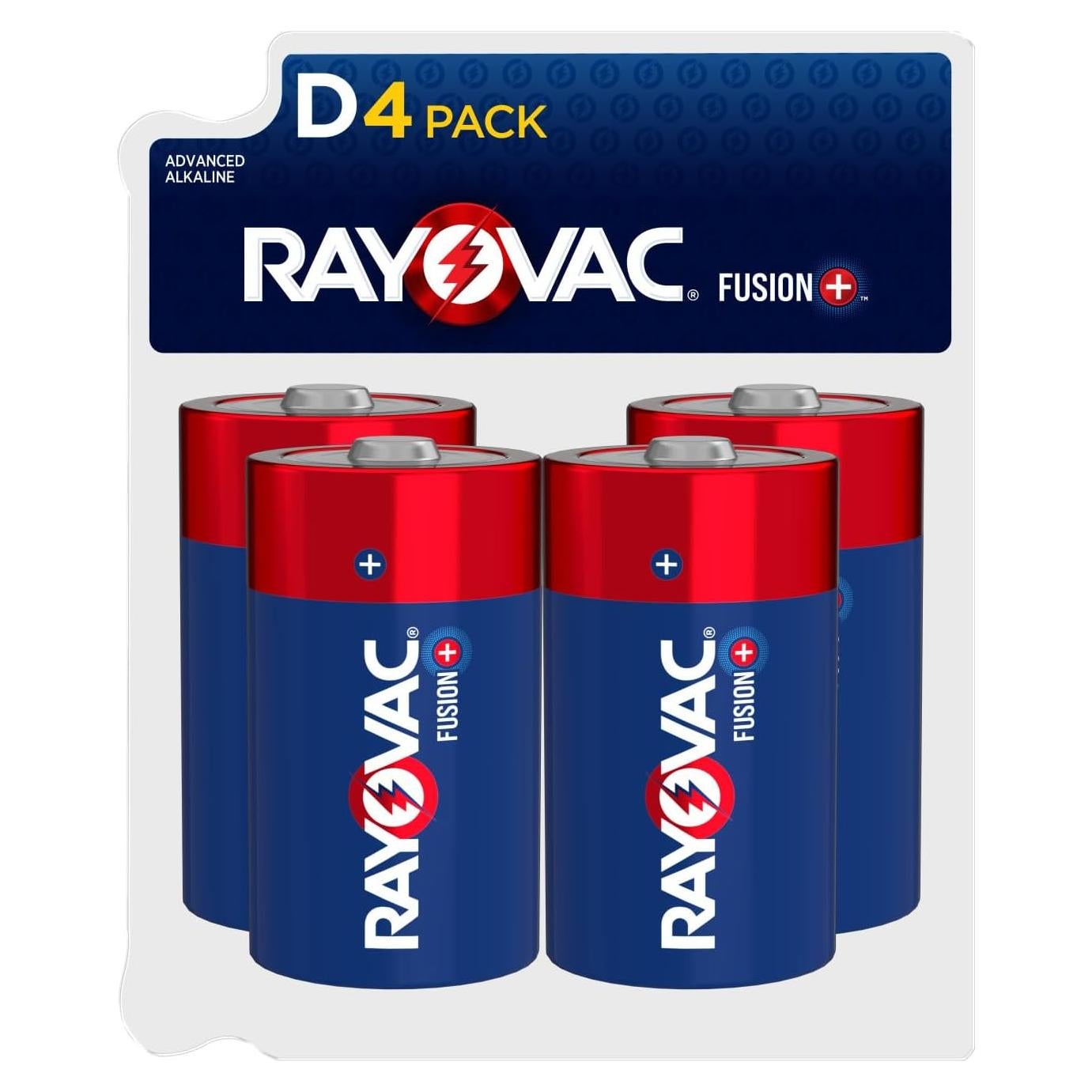 Baterías Alcalinas D Rayovac Fusion - Paquete de 4 Unidades