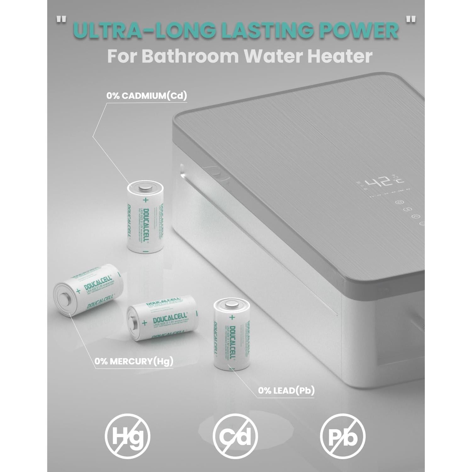 Paquete de 20 Baterías Alcalinas D Doucalcell 1.5V Larga Duración