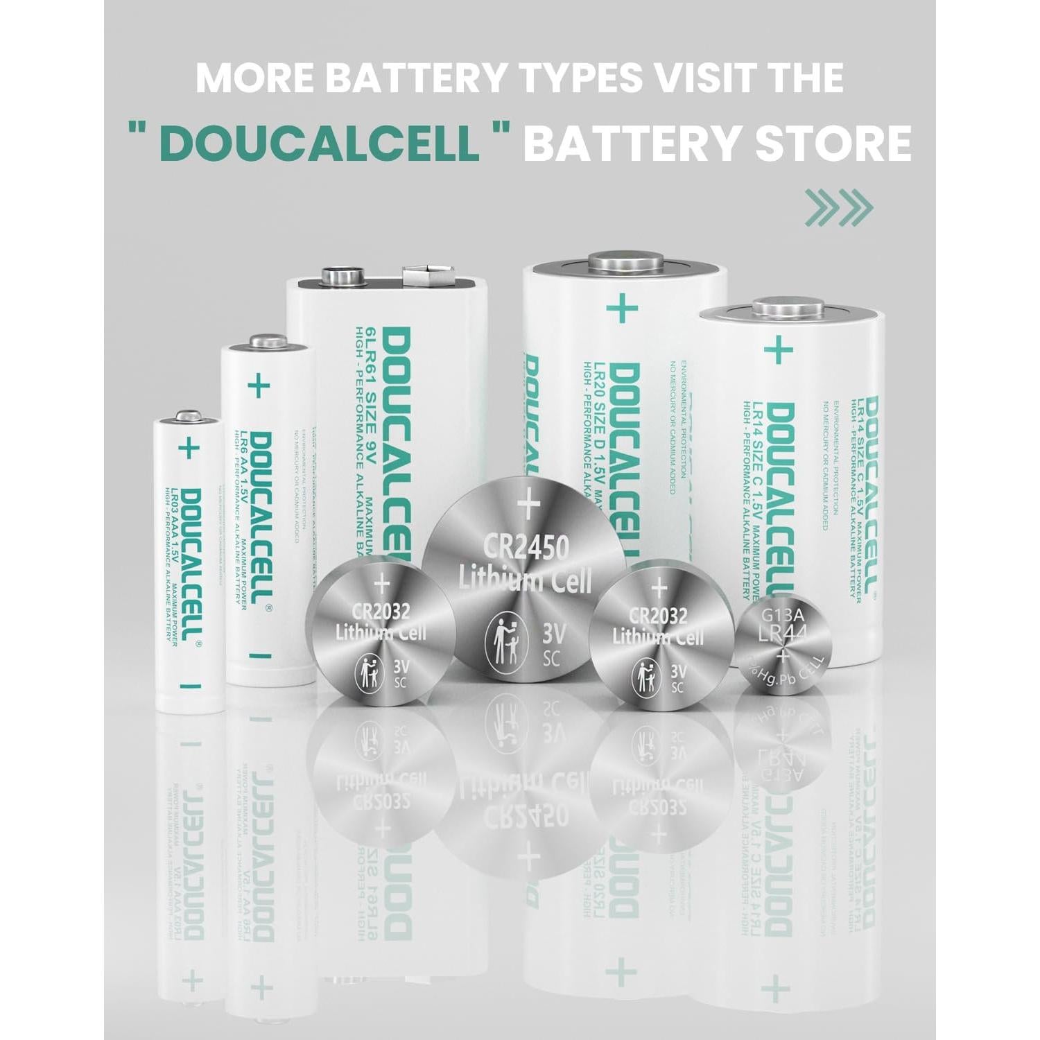 Paquete de 20 Baterías Alcalinas D Doucalcell 1.5V Larga Duración