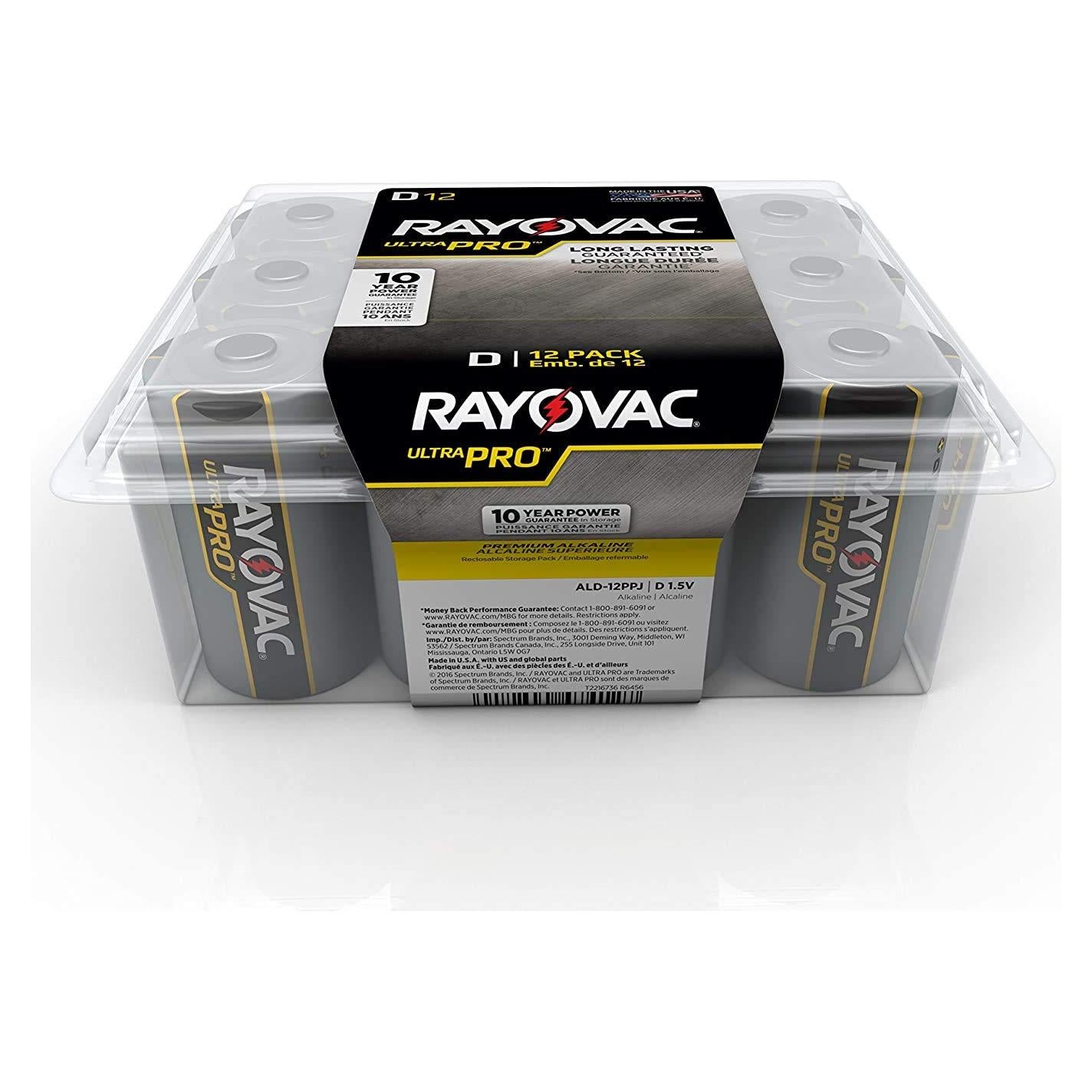 Baterías Alcalinas Rayovac UltraPro D 12 Piezas