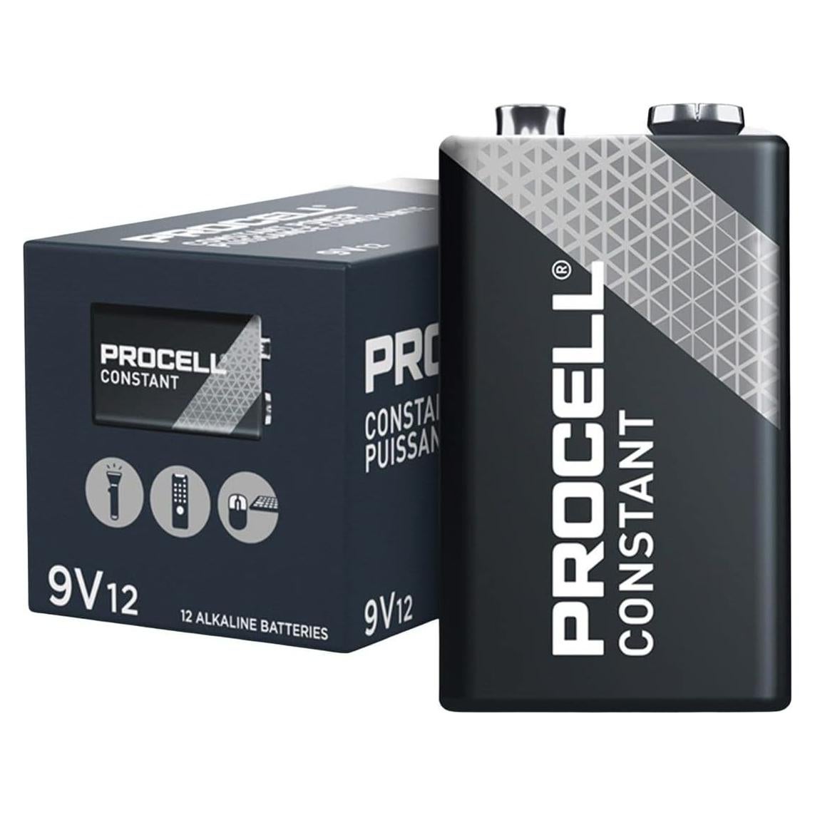 Baterías Alcalinas Duracell Procell 9V - 12 Unidades