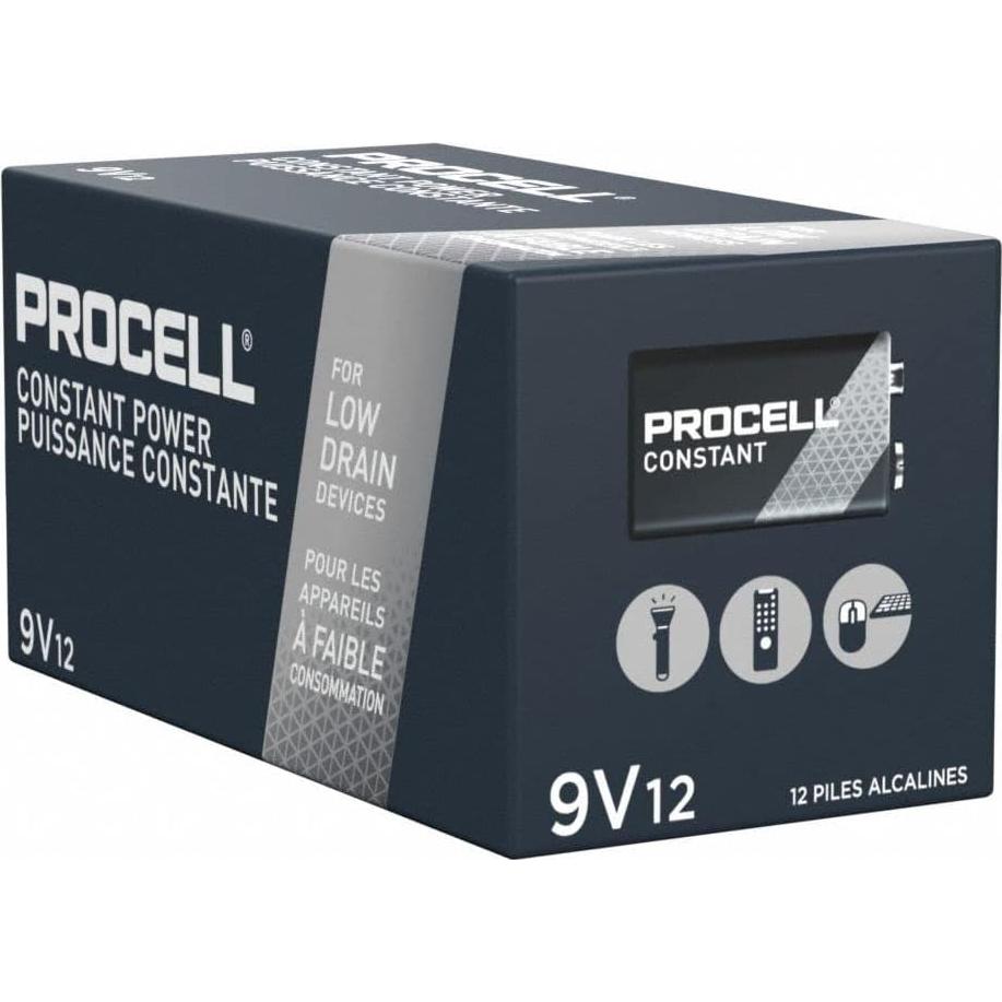 Baterías Alcalinas Duracell Procell 9V - 12 Unidades
