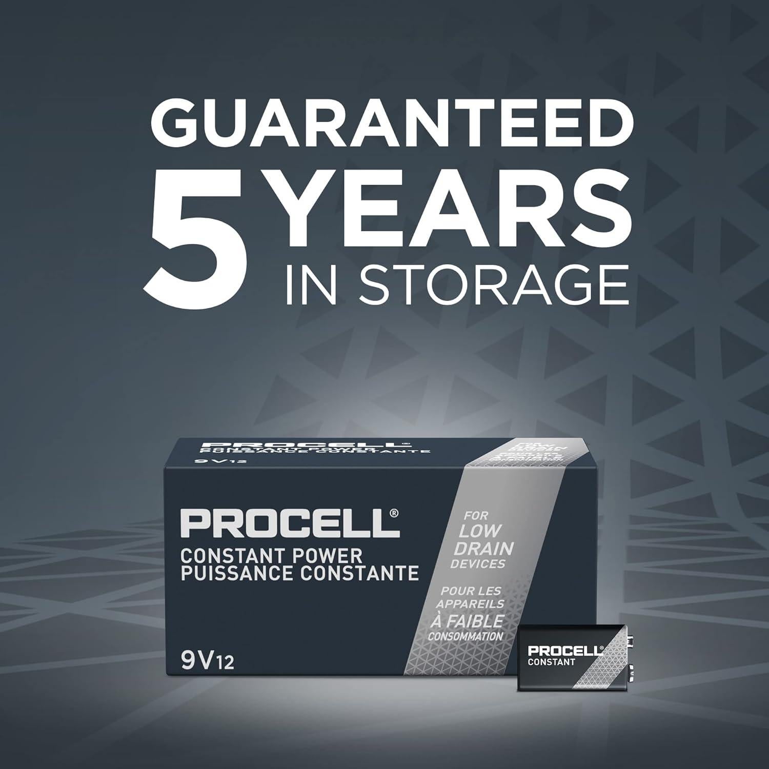 Baterías Alcalinas Procell 9V de Larga Duración - Paquete de 72