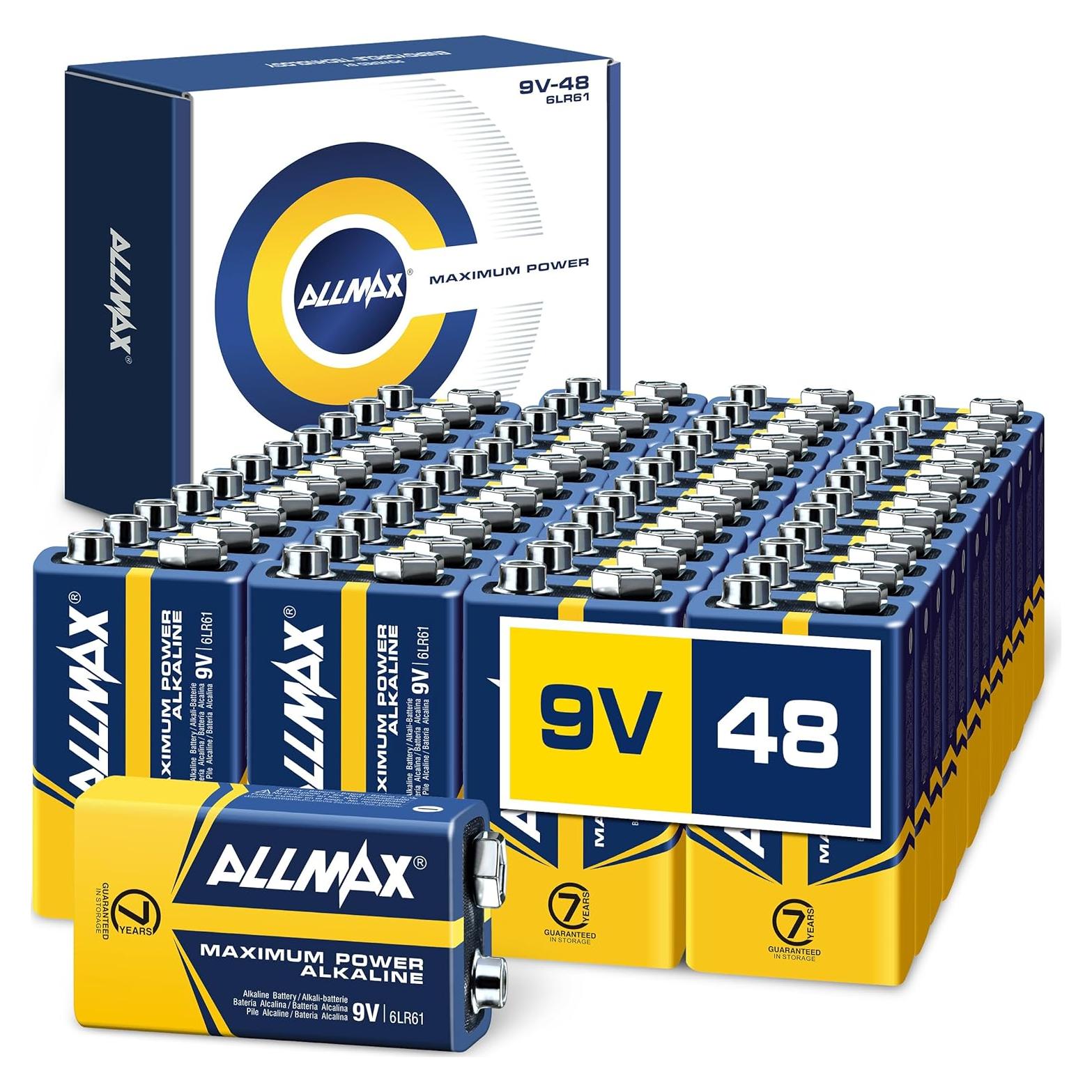 Baterías Alcalinas Allmax 9V Ultra Duraderas - 48 Unidades