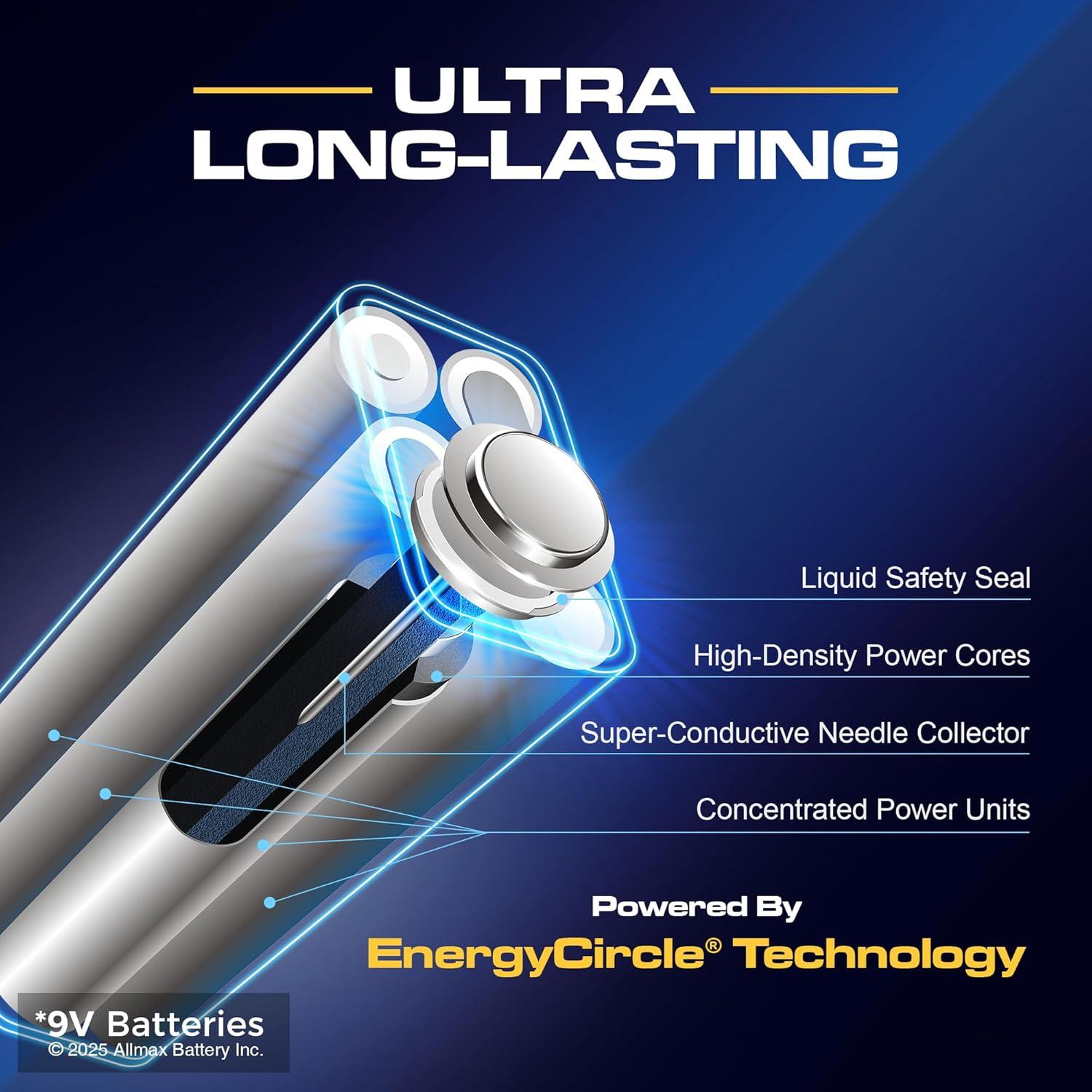 Baterías Alcalinas Allmax 9V Ultra Duraderas - 48 Unidades