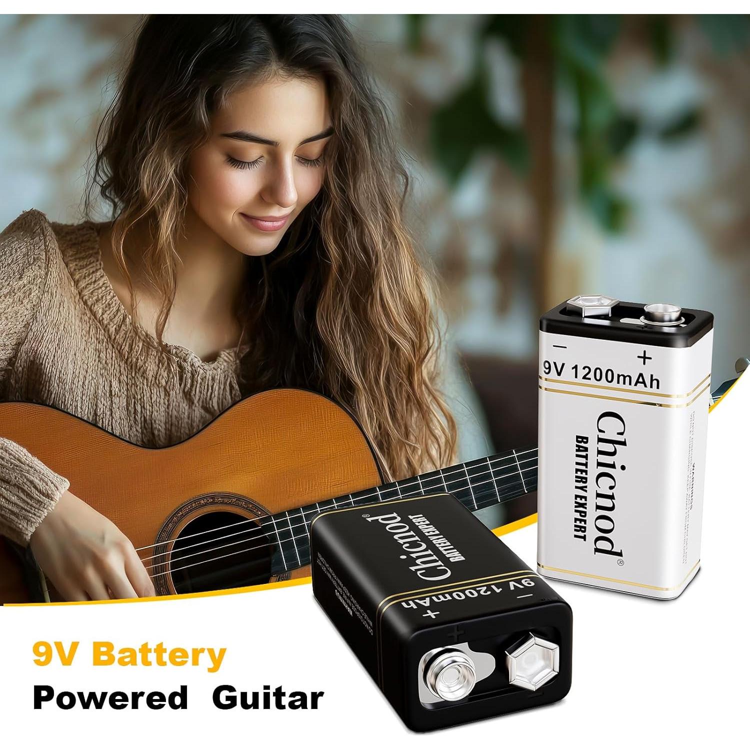 Baterías Recargables de Litio 9V CHICNOD 1200mAh Paquete de 6