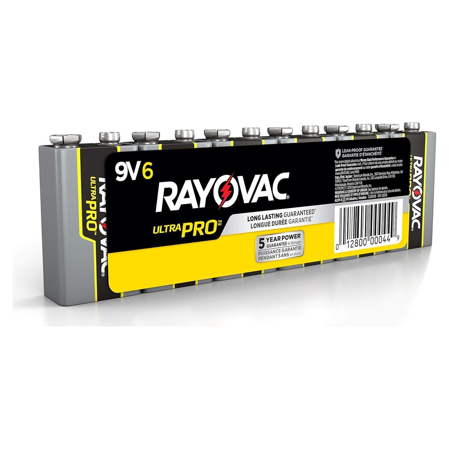 Baterías Alcalinas Rayovac Ultra Pro 9V - Paquete de 6 Unidades