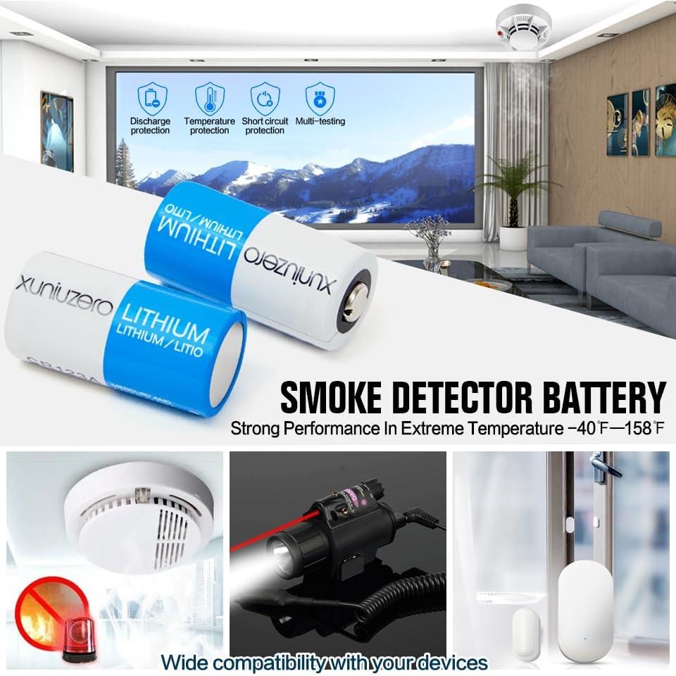 Baterías CR123A 3V XUNIUZERO Paquete de 6 Litio 1600mAh