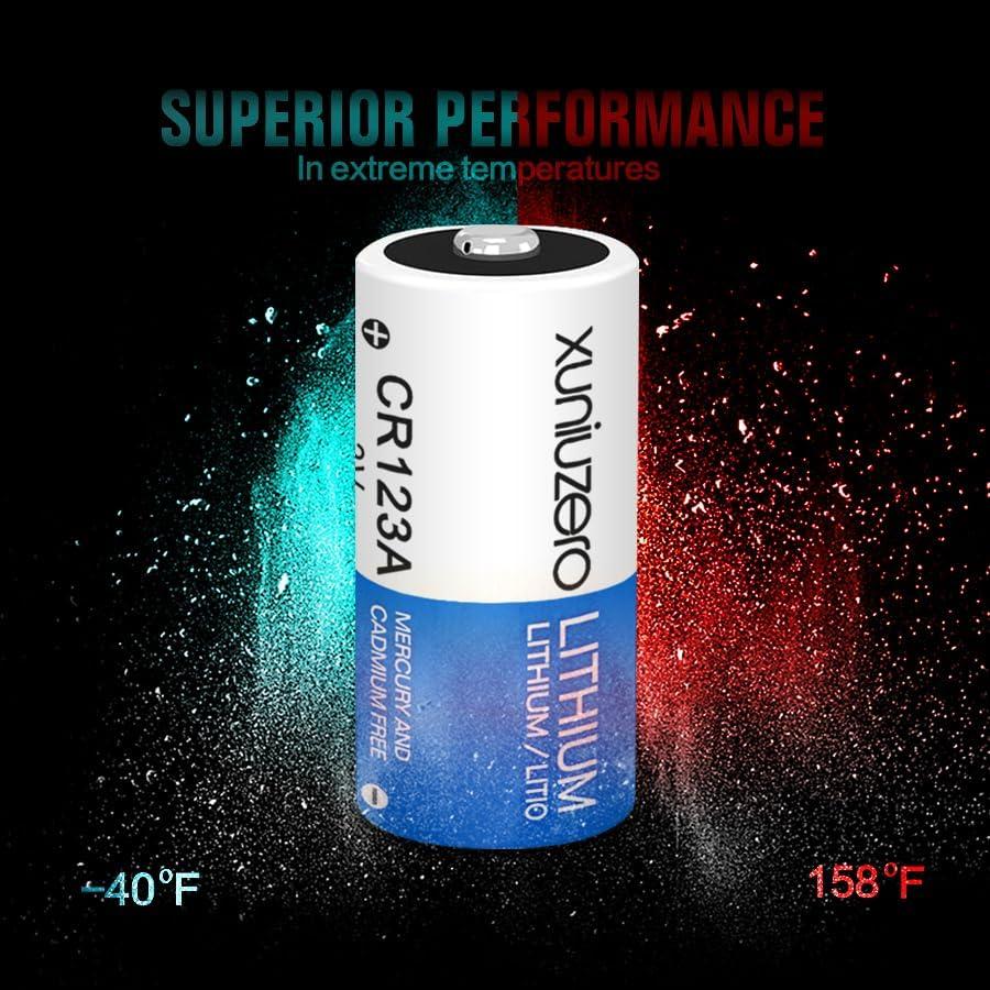 Baterías CR123A 3V XUNIUZERO Paquete de 6 Litio 1600mAh