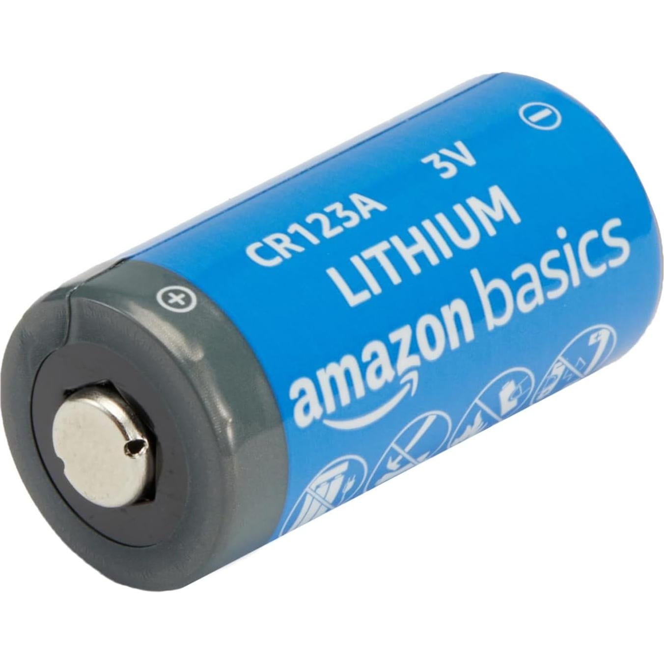 Paquete de 12 Baterías de Litio CR123A Amazon Basics 3V