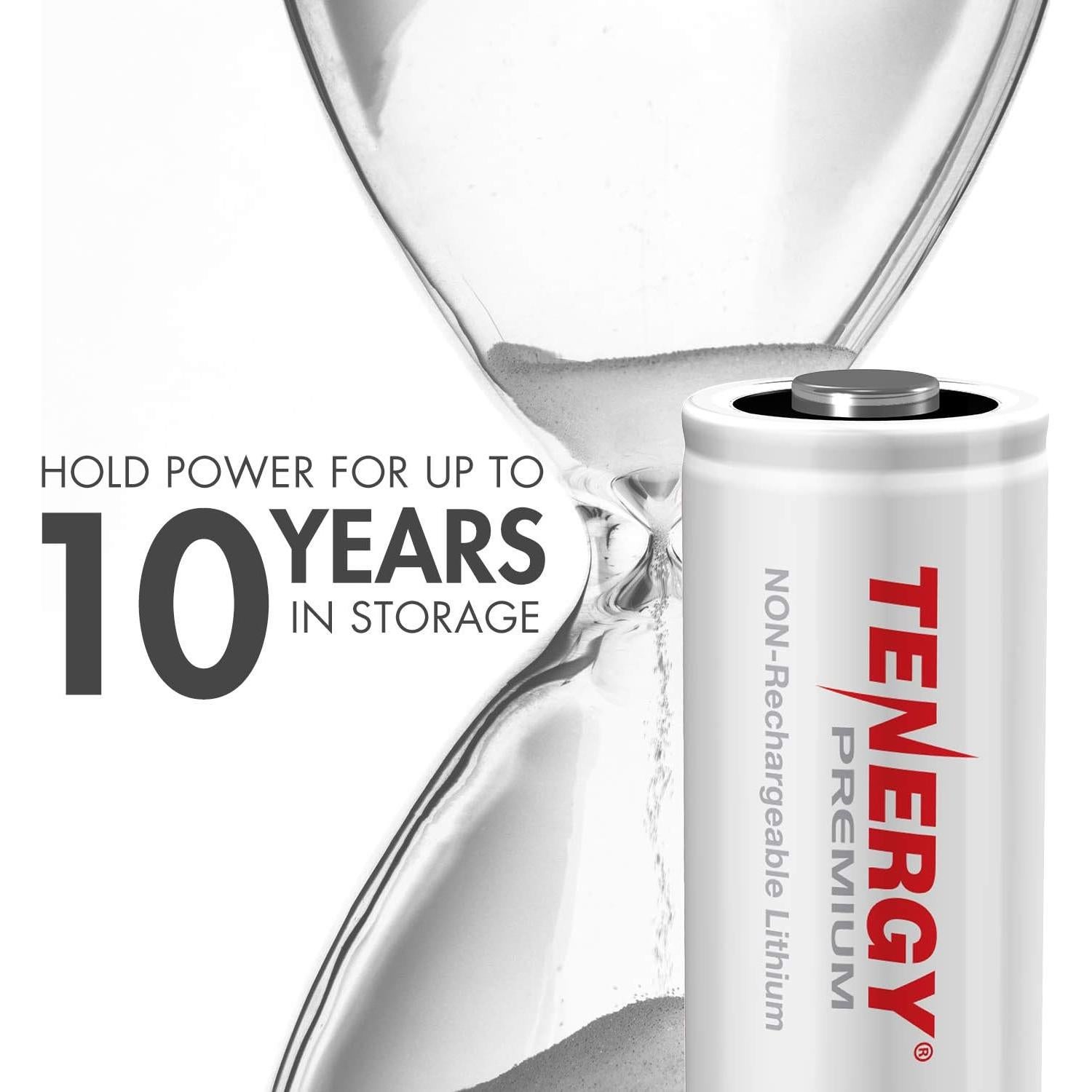 Paquete de 12 Baterías CR123A Tenergy 3V 1600mAh Litio