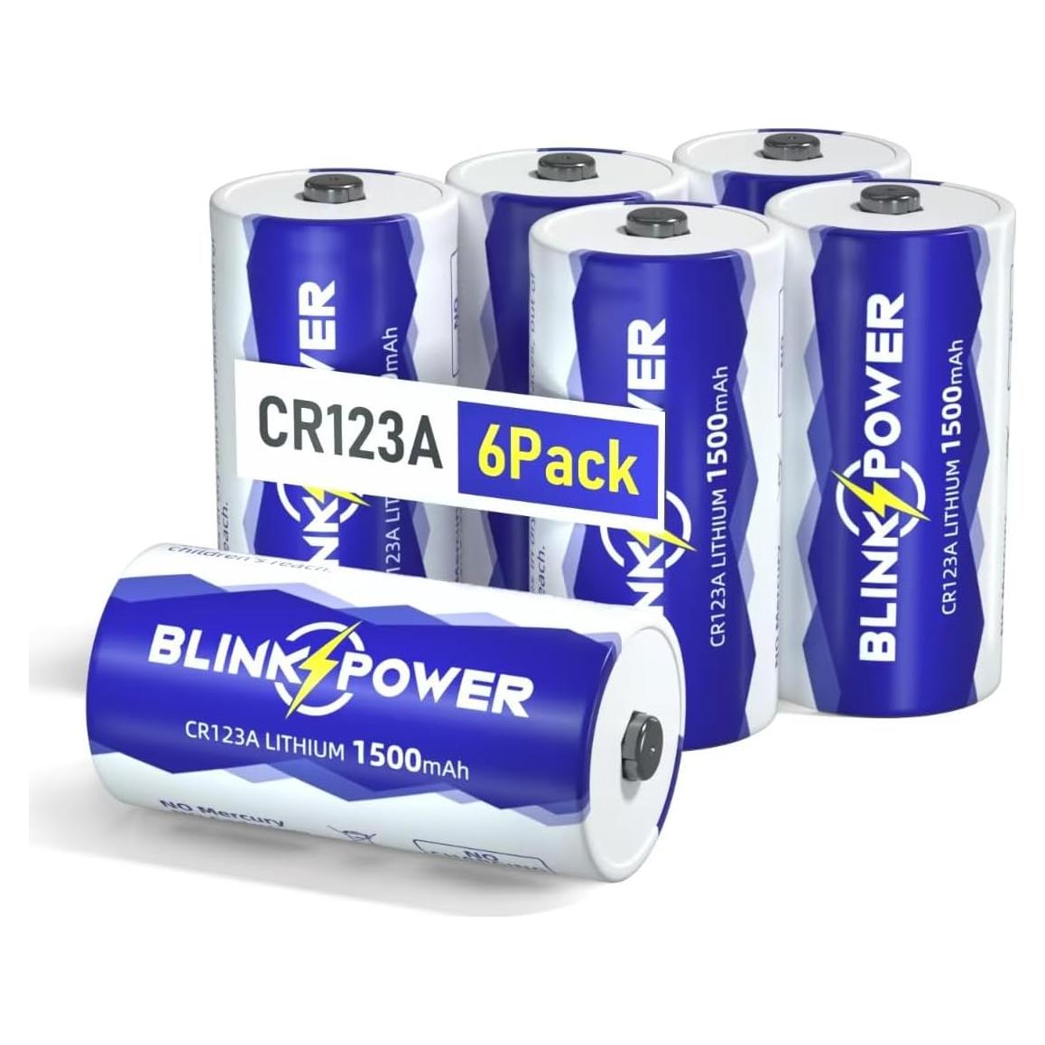 Baterías de Litio CR123A 3V Blinkspower Paquete de 6