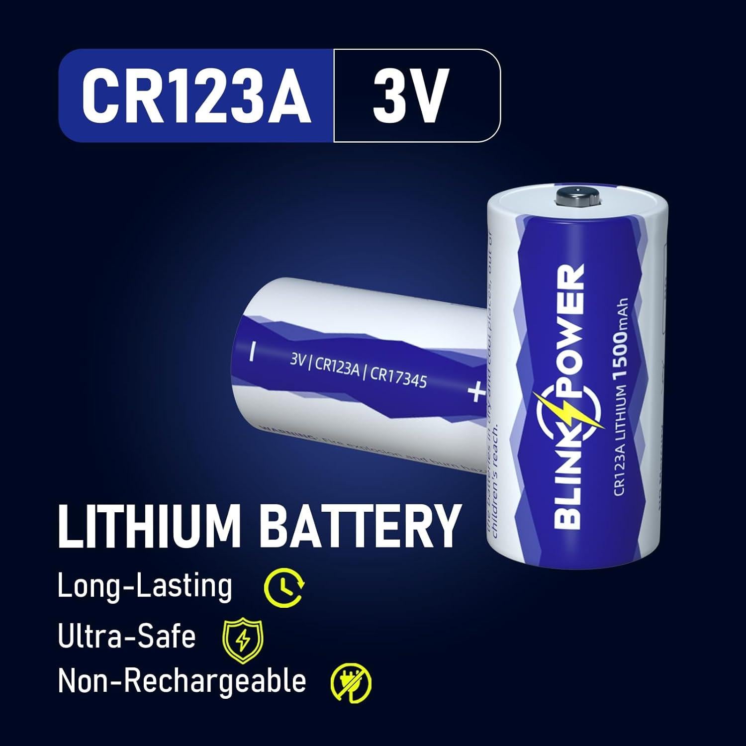 Baterías de Litio CR123A 3V Blinkspower Paquete de 6