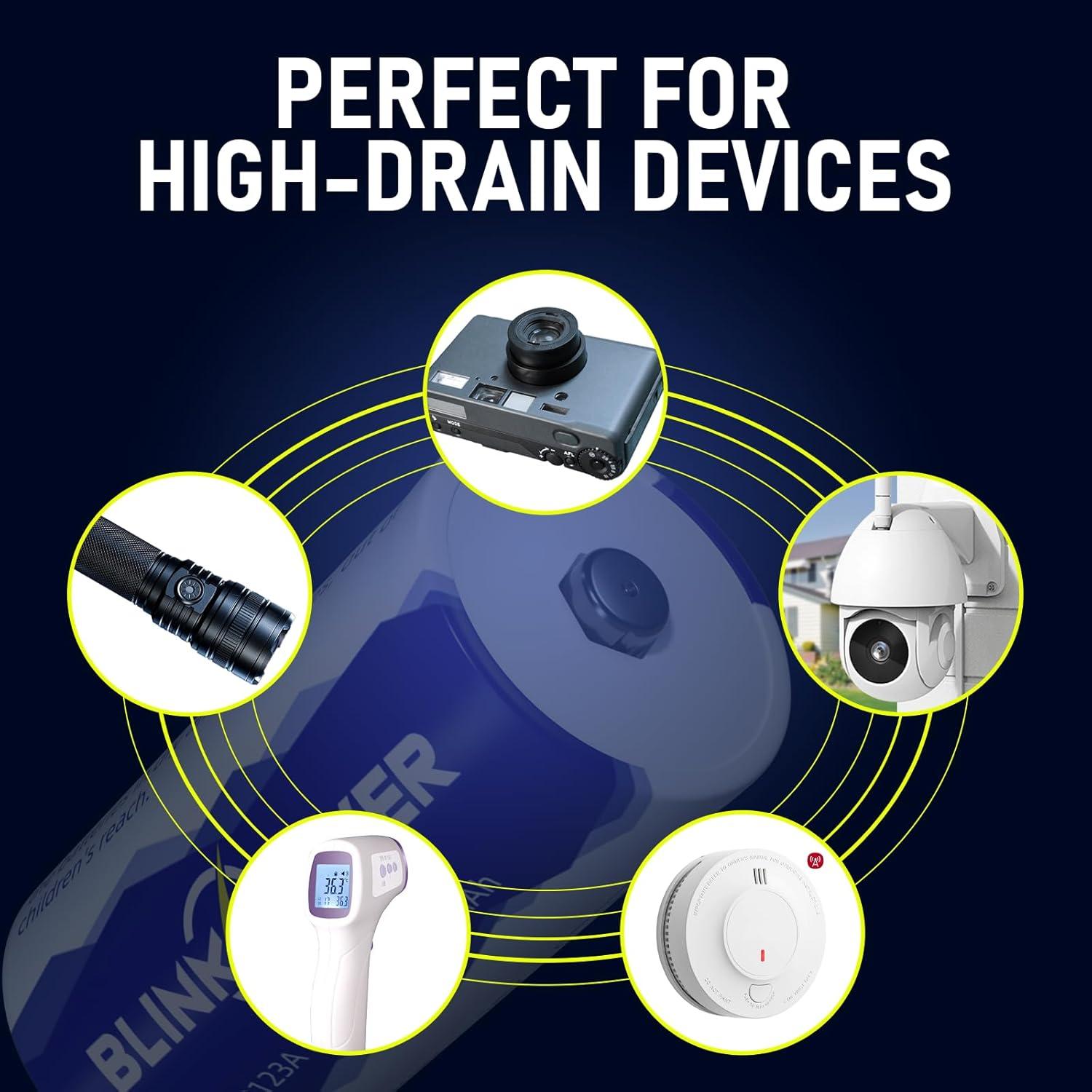 Baterías de Litio CR123A 3V Blinkspower Paquete de 6