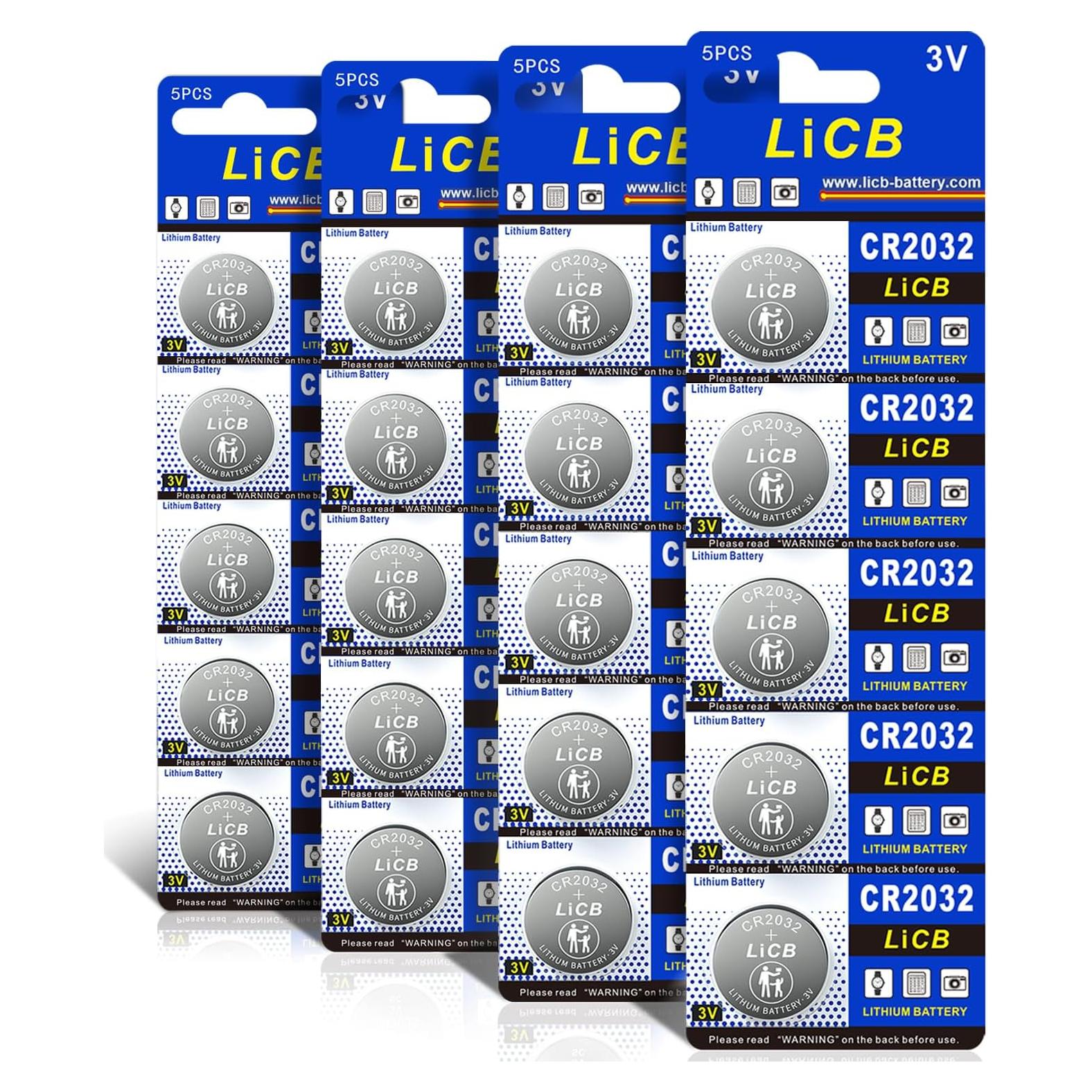 Baterías de Litio CR2032 LiCB - Paquete de 20 Unidades 3V