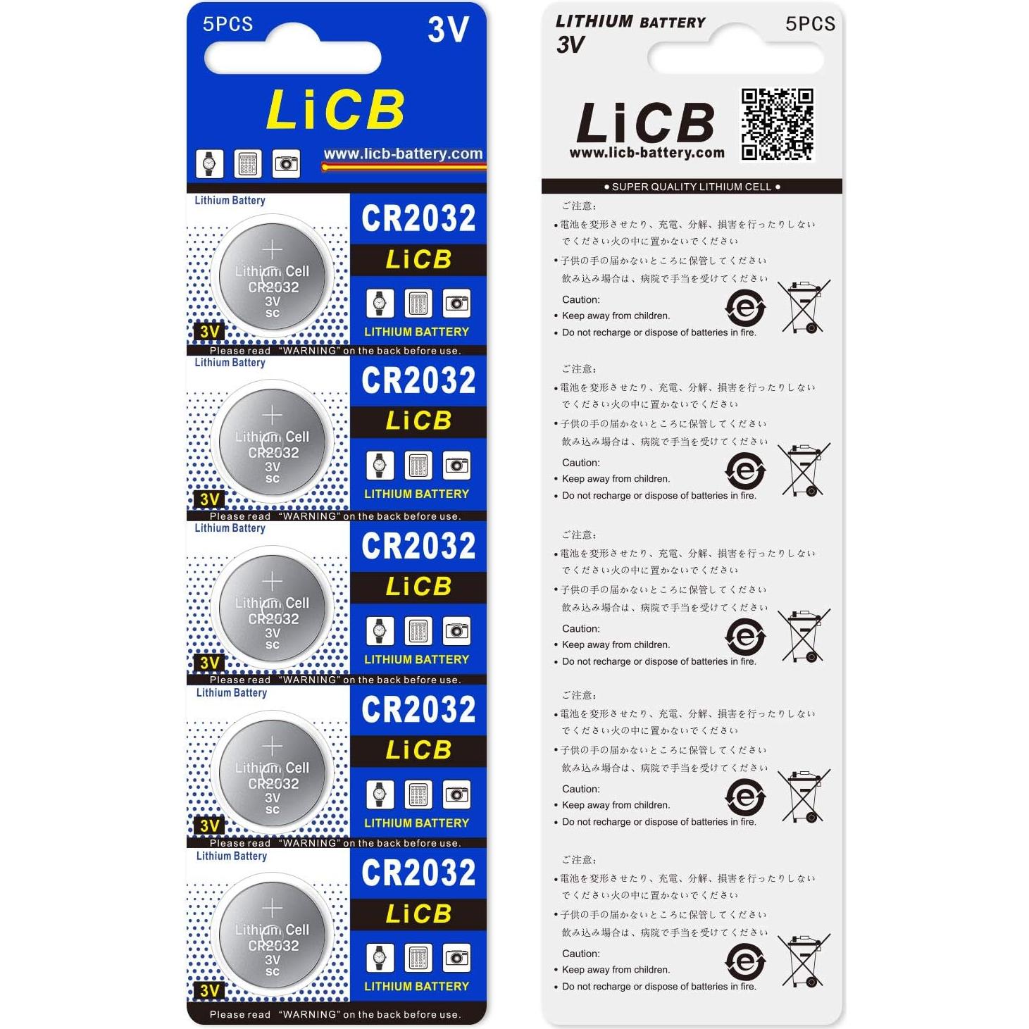 Baterías de Litio CR2032 LiCB - Paquete de 20 Unidades 3V