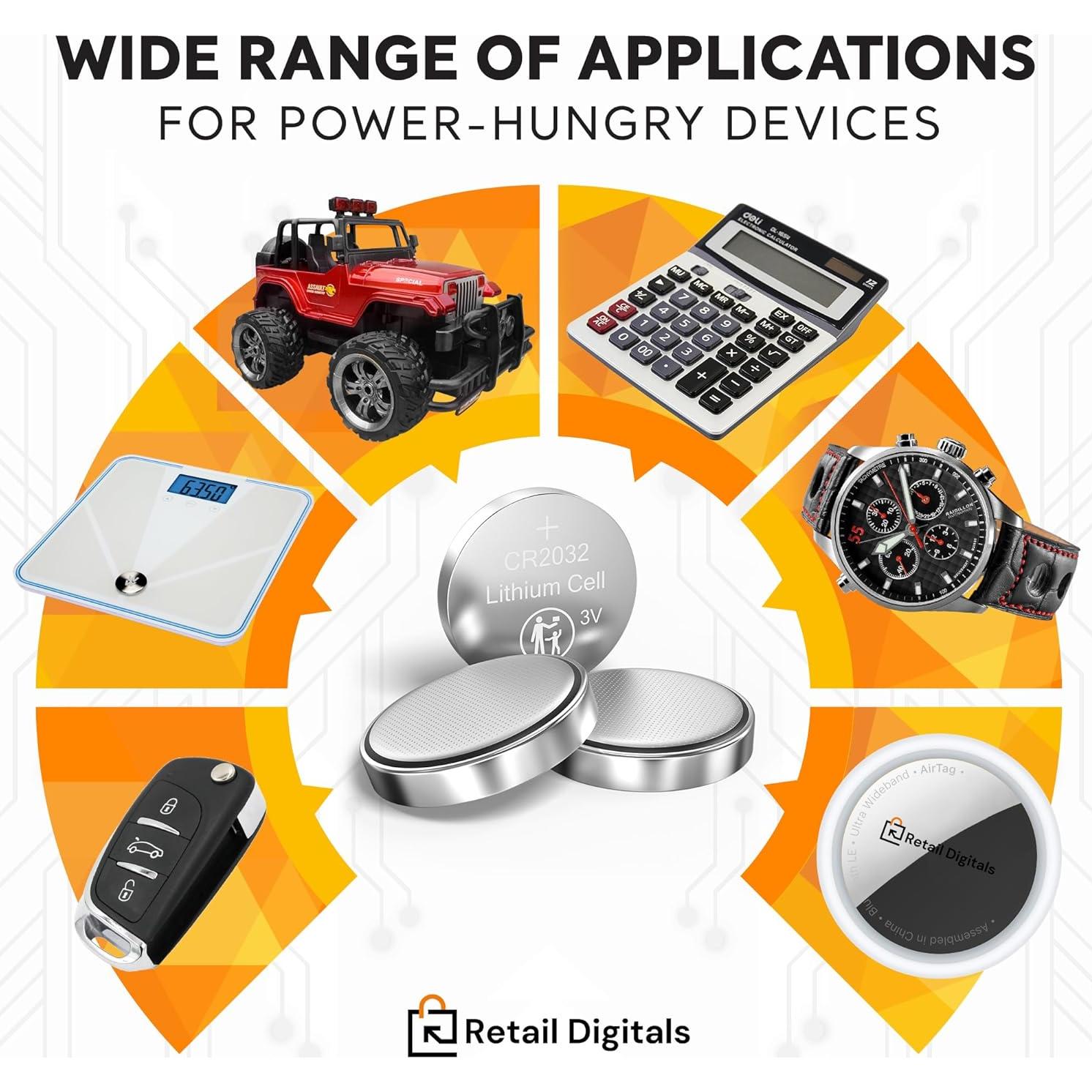 Batería de Litio CR2032 RUIZHI 3V 240mAh Paquete de 5