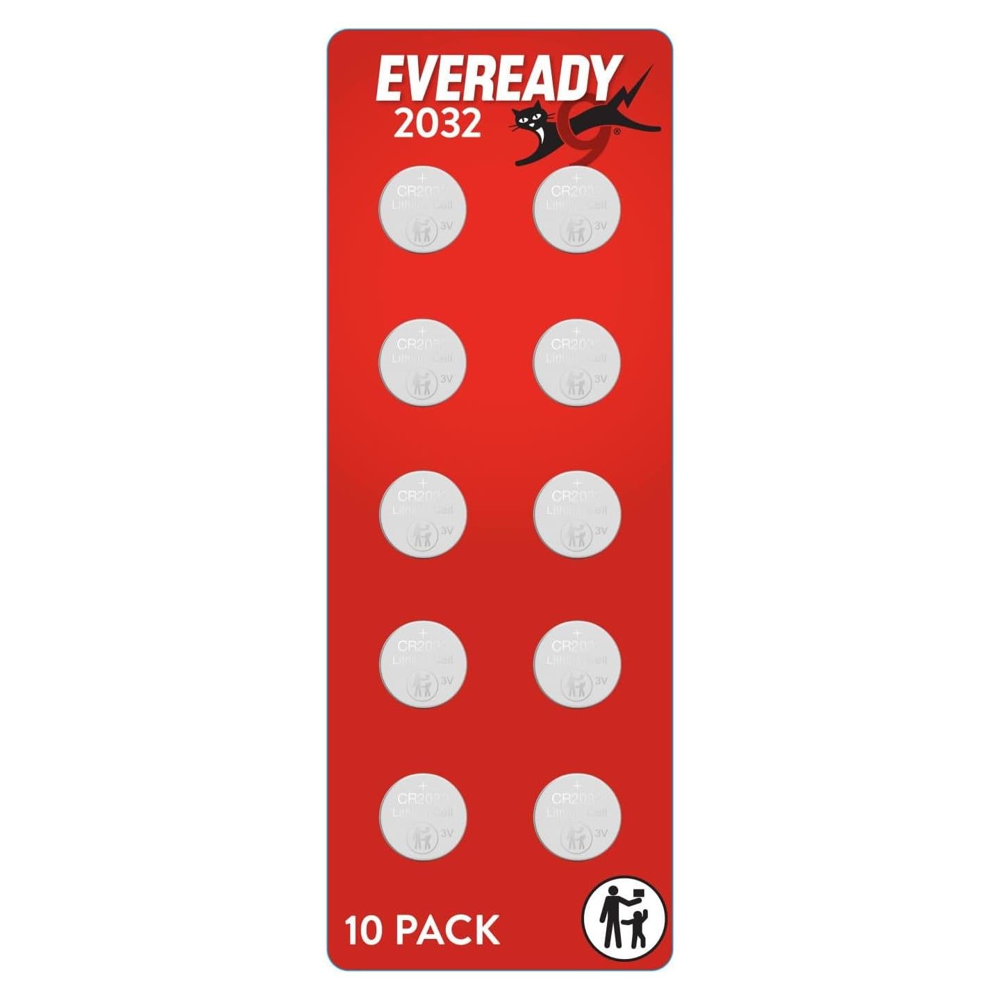 Baterías de moneda de litio Eveready 2032 - Paquete de 10