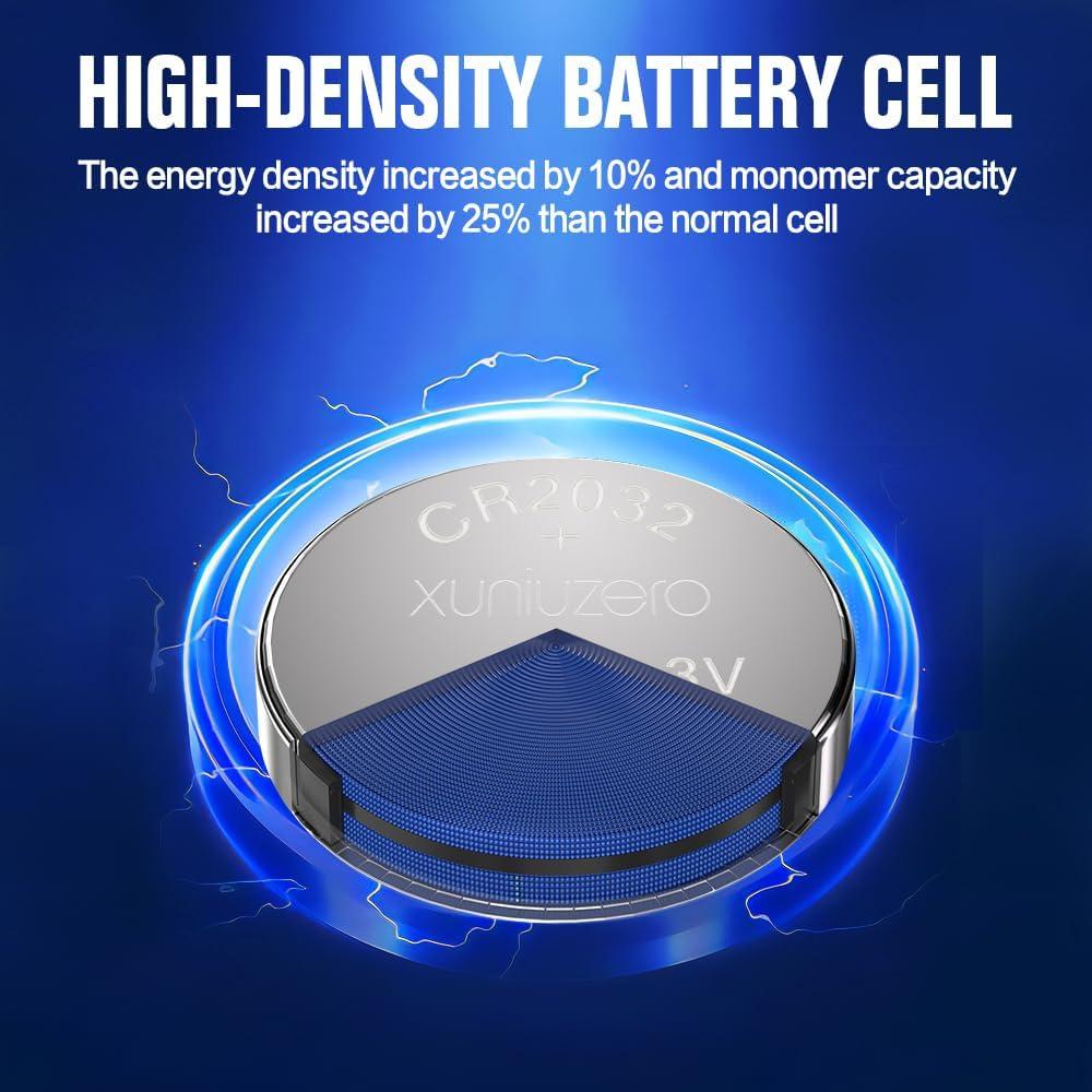 Baterías de Litio CR2032 3V XUNIUZERO - Paquete de 12 Unidades