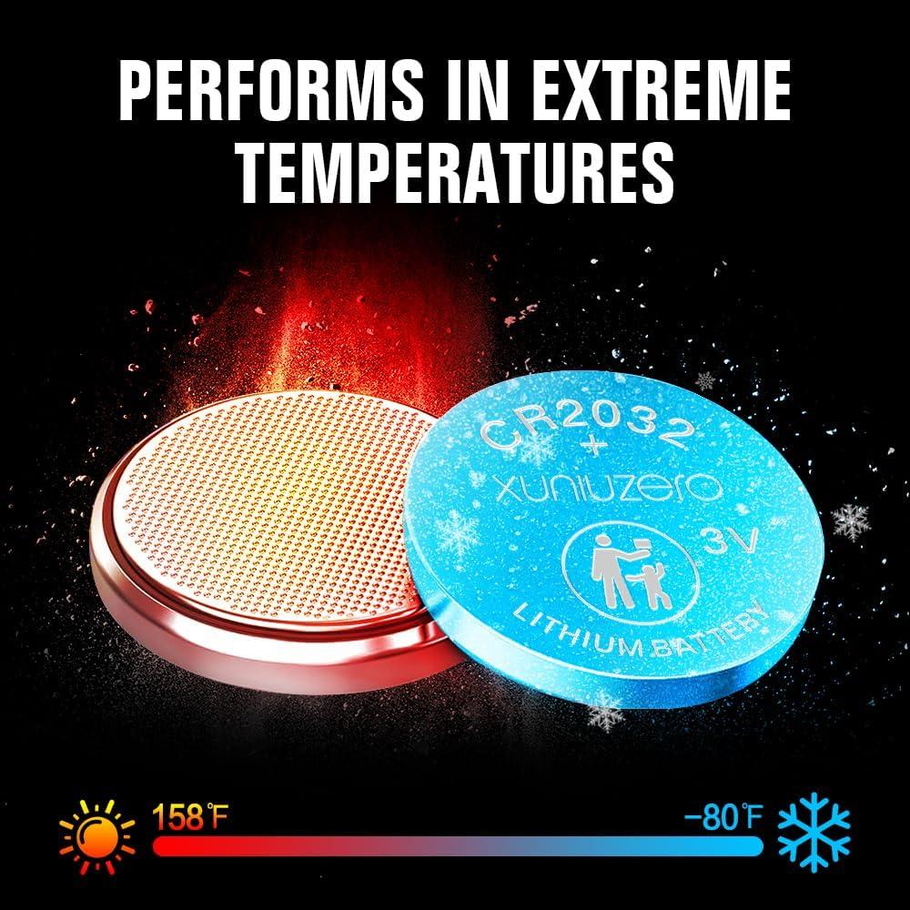 Baterías de Litio CR2032 3V XUNIUZERO - Paquete de 12 Unidades