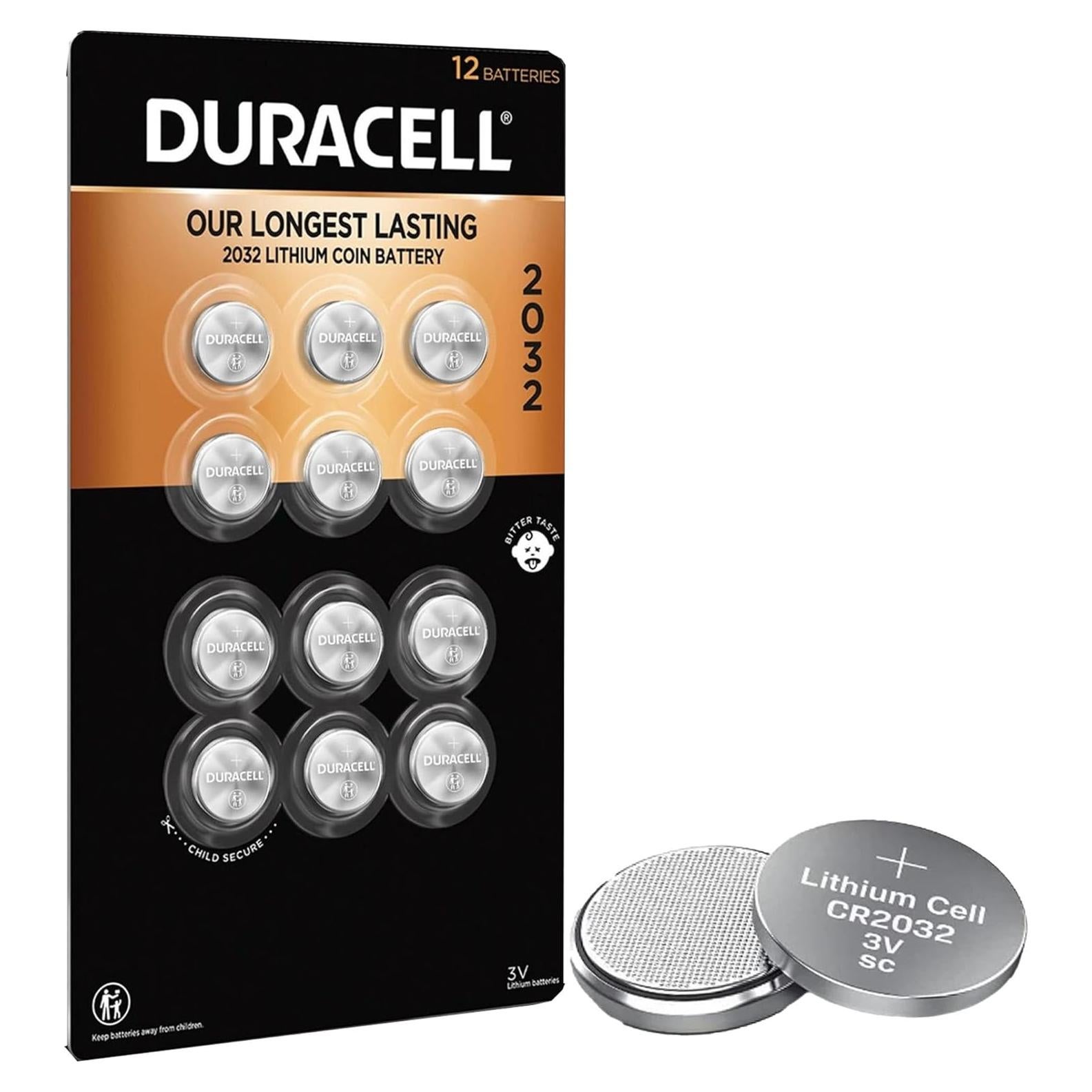Batería de Litio Duracell CR2032 3V - Paquete de 12 Unidades
