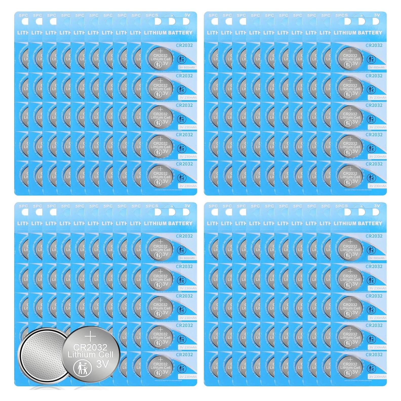 Baterías CR2032 3V 230mAh Paquete a Granel 200 Unidades