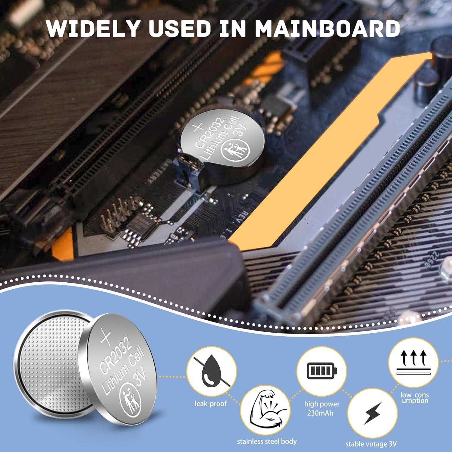 Baterías CR2032 3V 230mAh Paquete a Granel 200 Unidades