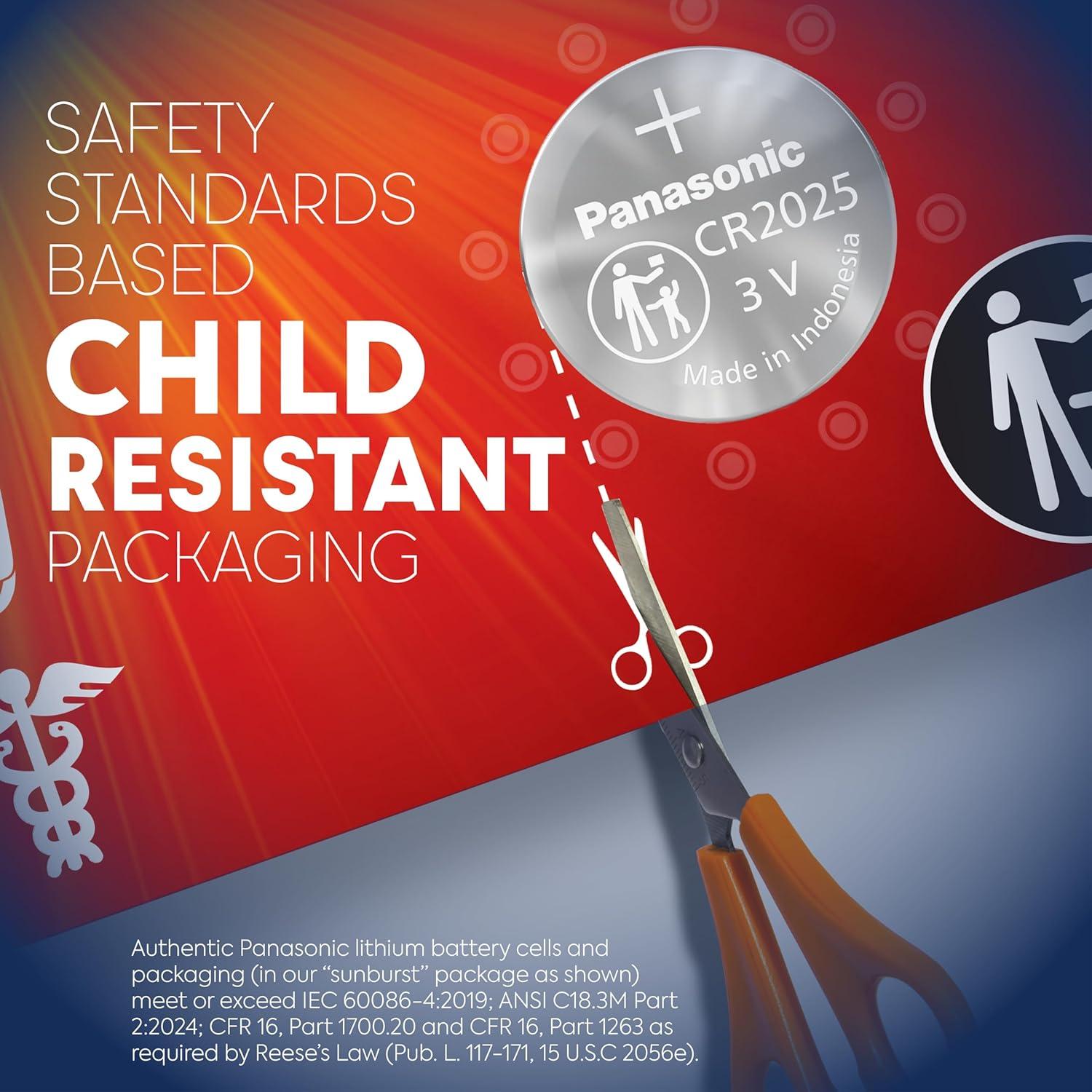 Baterías de botón de litio Panasonic CR2025 3V - 10 unidades