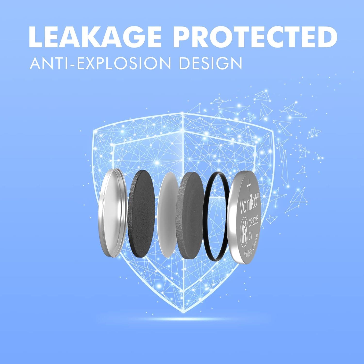 Baterías de Litio Voniko CR2025 3V Paquete de 5 - Seguridad Infantil