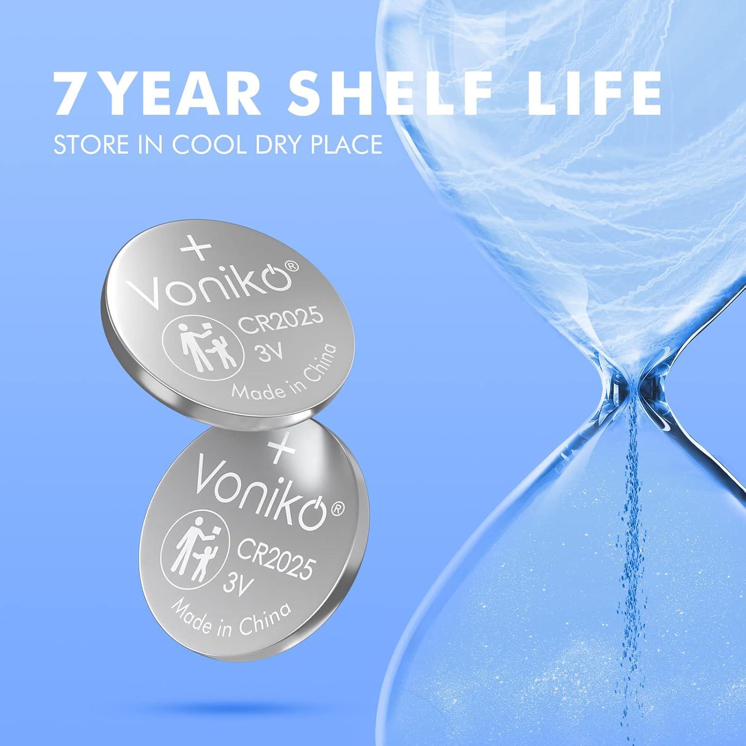 Baterías de Litio Voniko CR2025 3V Paquete de 5 - Seguridad Infantil